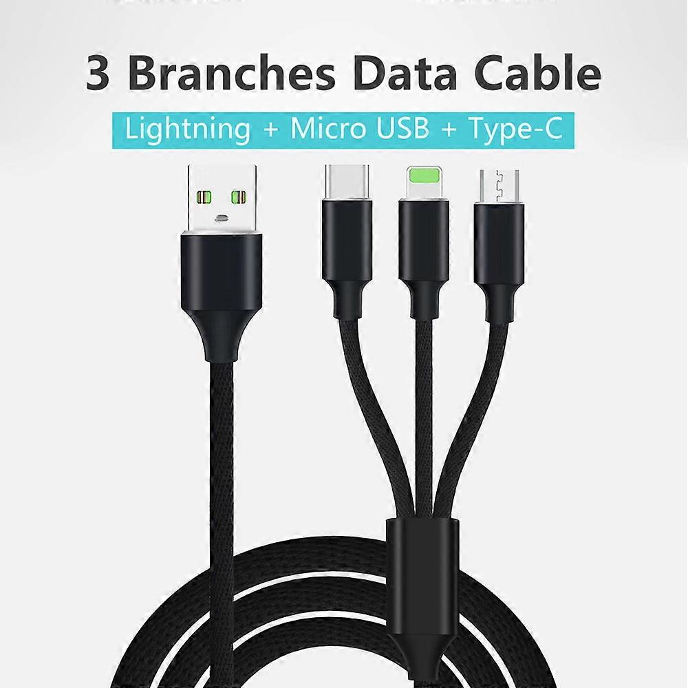 3 in 1 Charging Cable Quick Charge Cable Data Compatible with iOS/Android  Devices
