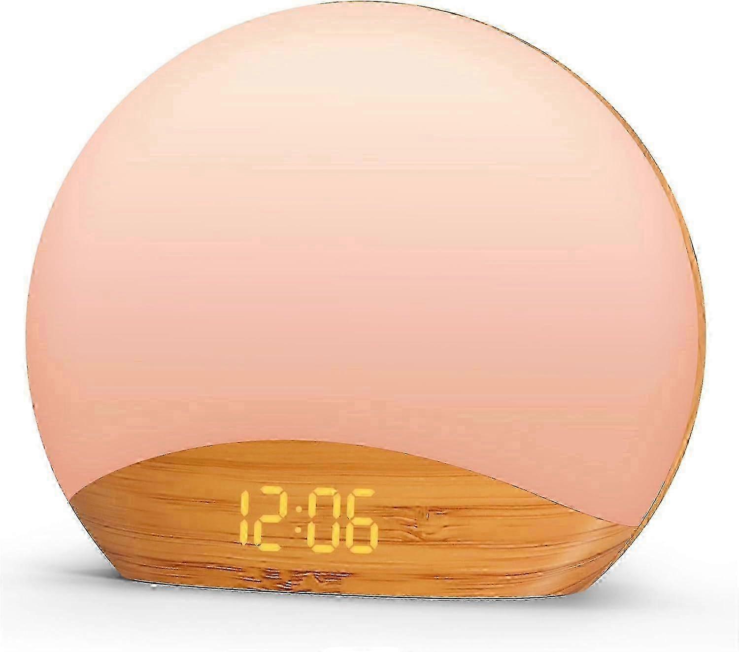 The Latest 2025 Model Wood Grain Sunrise Alarm Clock, also a Sound Machine and Nightlight