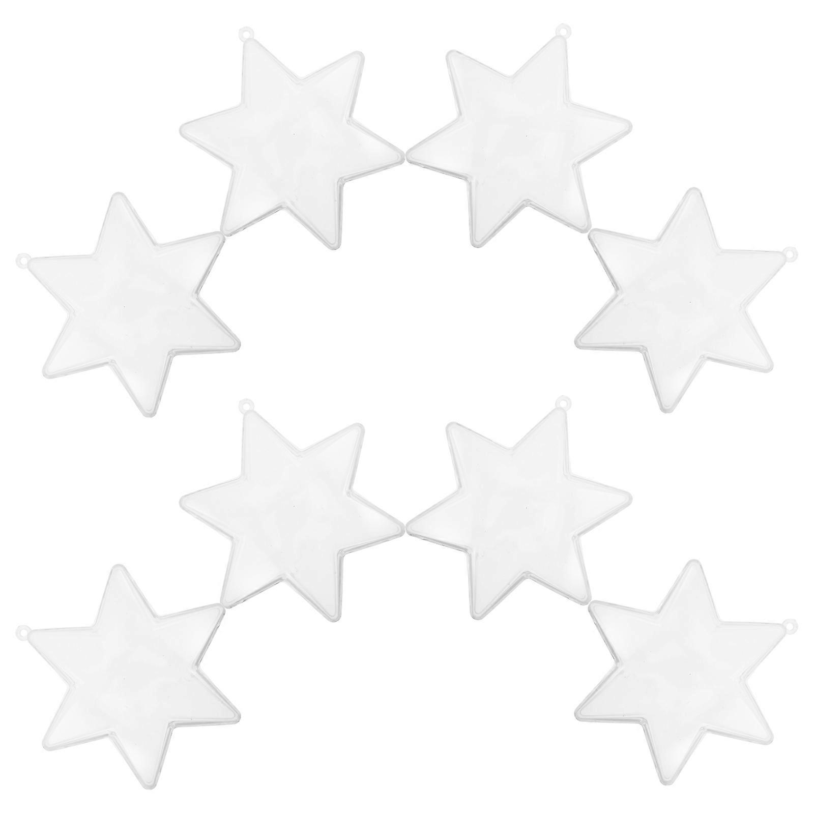 8Pcs Transparent Candy Box Hexagonal Star Ideal for Christmas Party Favors Plastic Storage Container