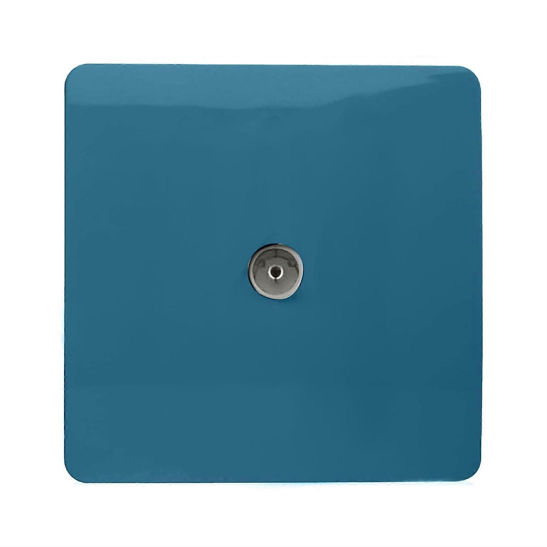 Trendi Artistic Modern Glossy Tactile TV Socket Ocean Blue