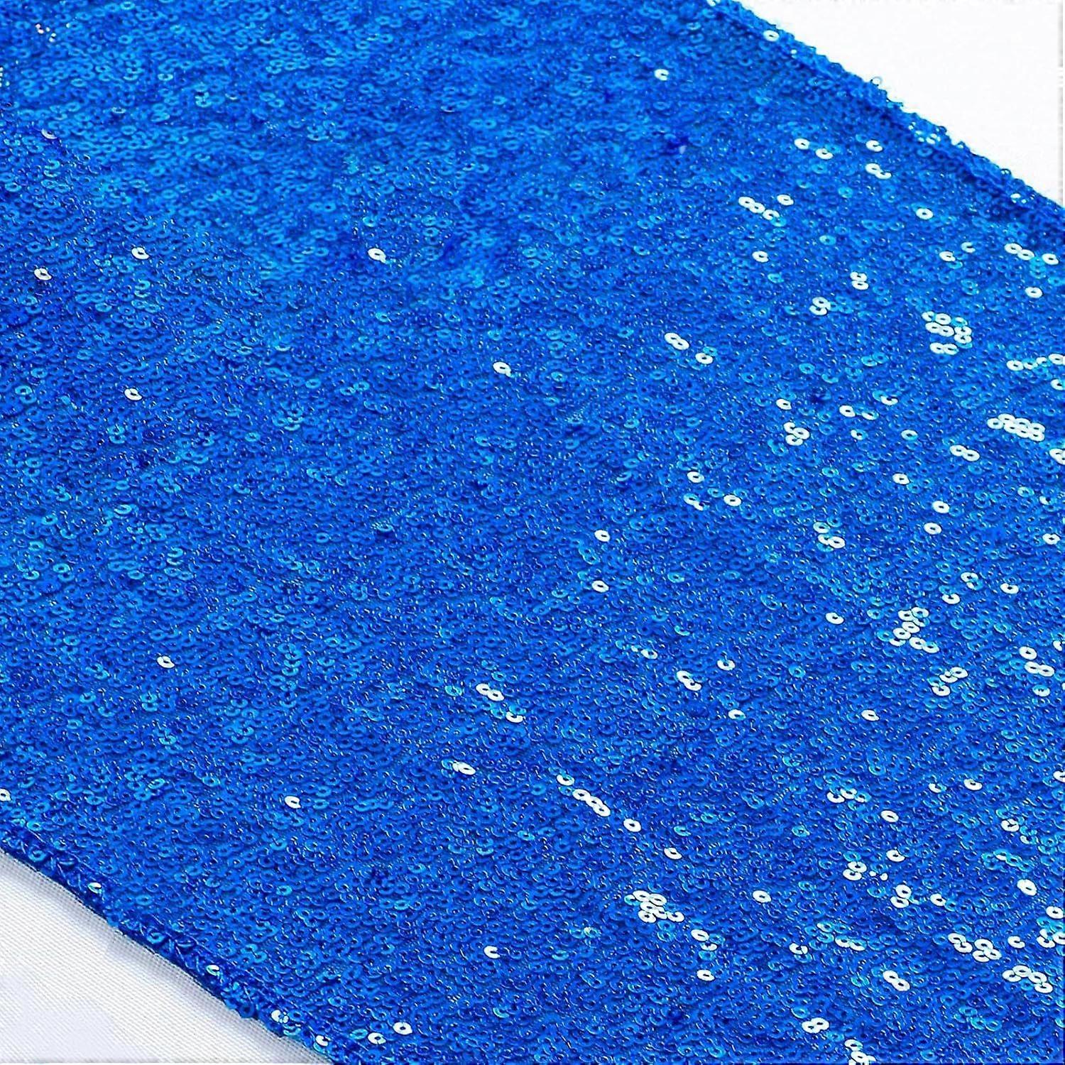 Sequin Table Runner  12x72Inch Blue Sparkle Table Cover/Overlay for Party
