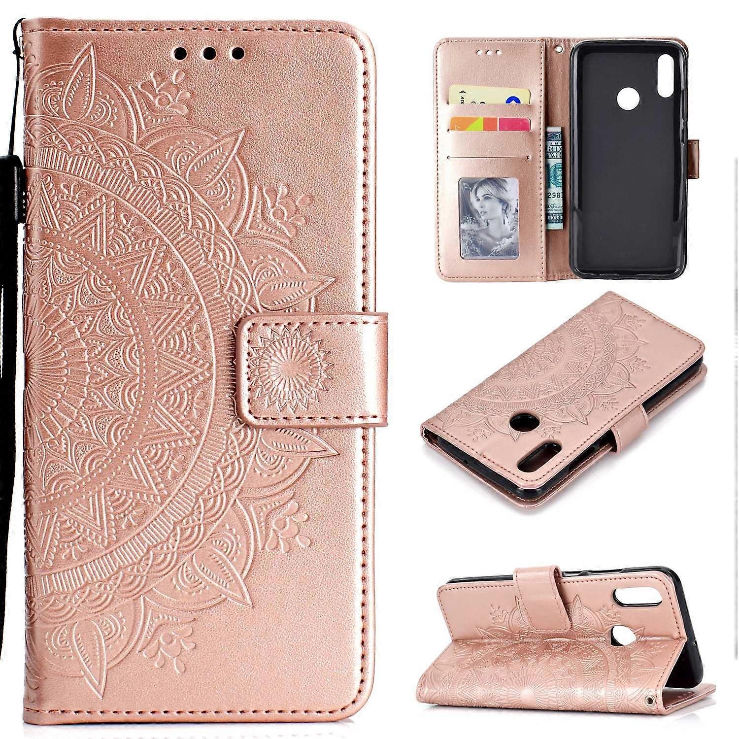 Imprinted Mandala Pattern Wallet Leather Mobile Shell for Huawei Honor 8X/Honor View 10 Lite