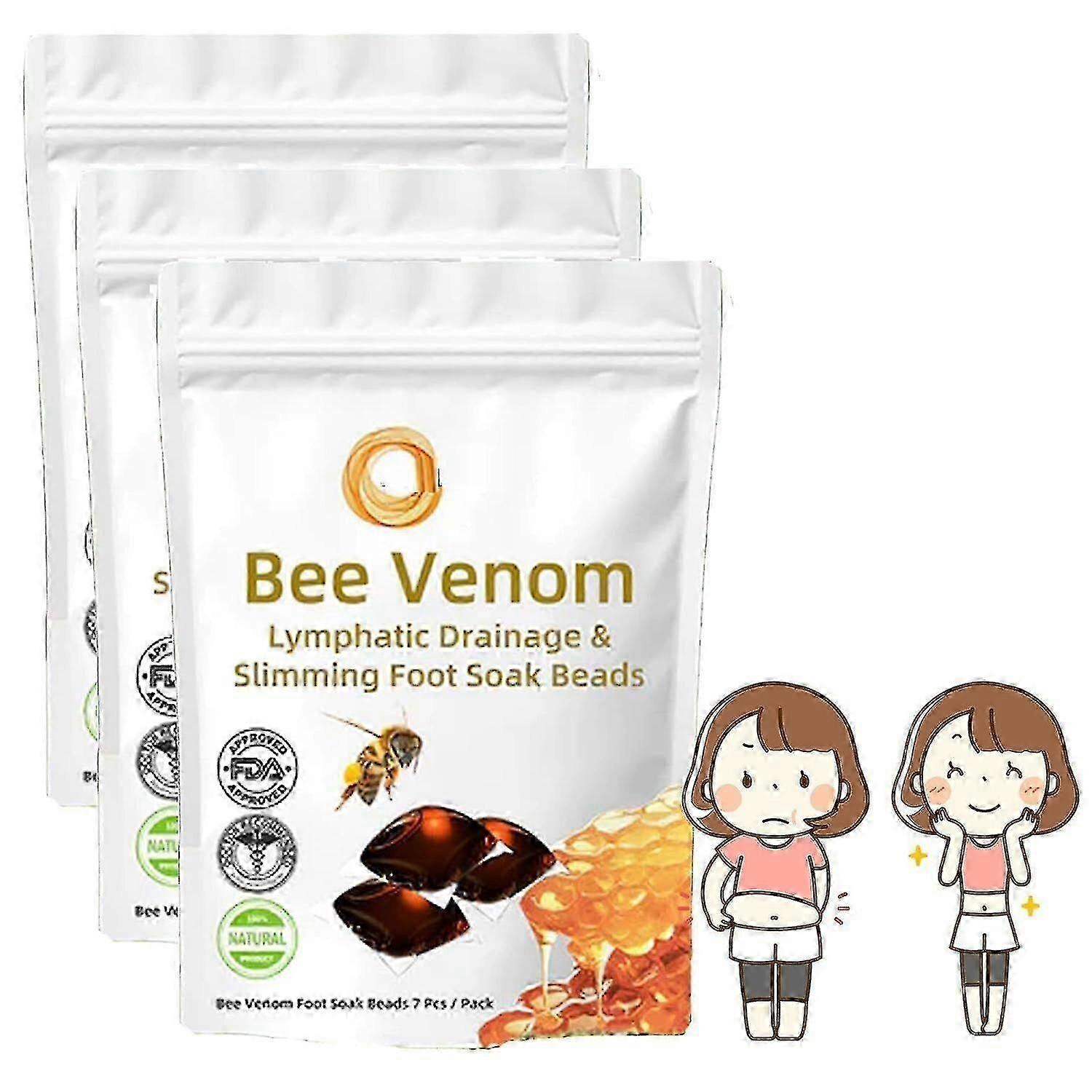 1-3bags Bee Venom Soak Beads-Lymphatic Drainage & Slimming Foot Soak Beads, Bee Venom Foot Soak Beads Bee Venom Lymphatic Drainage Foot Bath