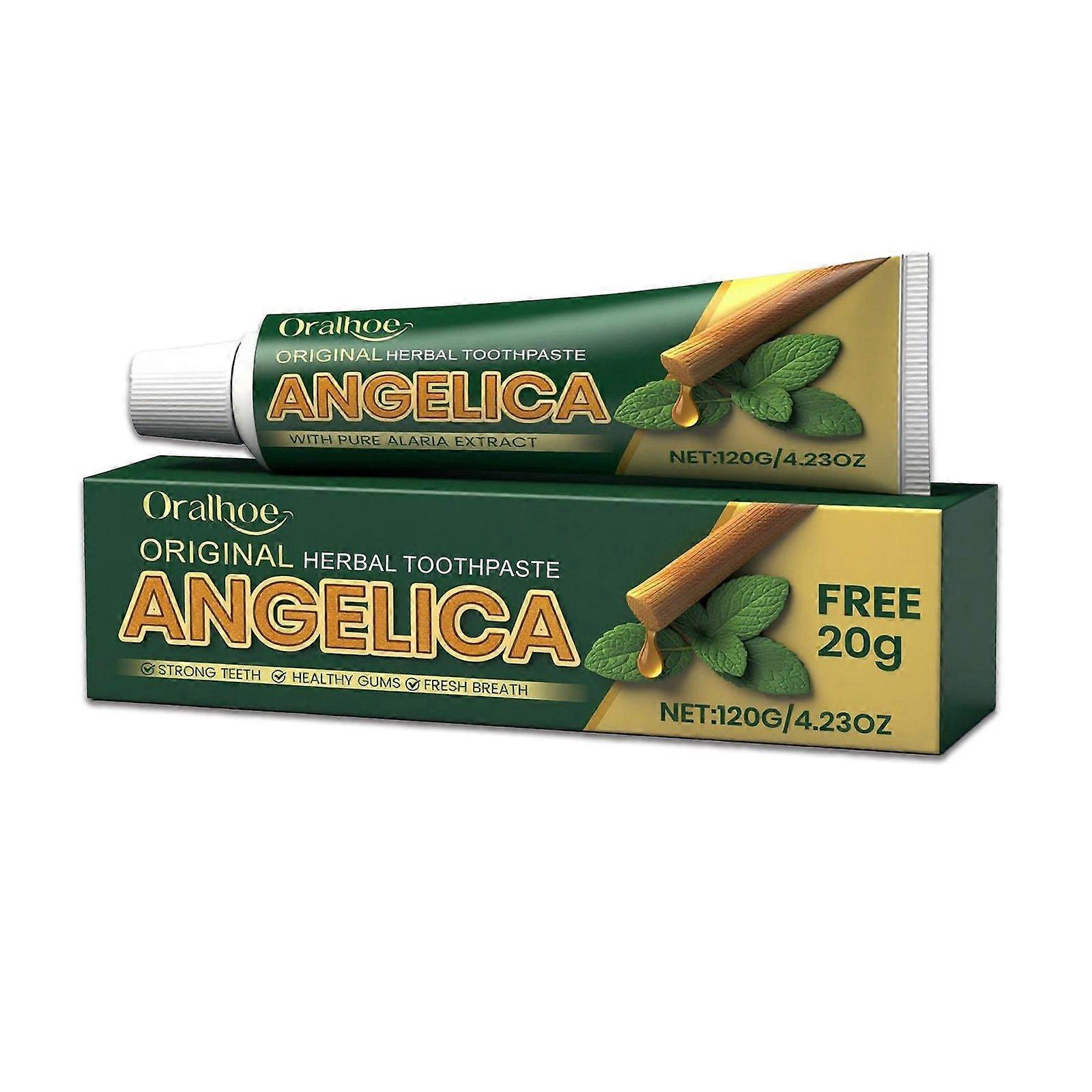 Herbal Toothpaste with Angelica Extract - Teeth Whitening Toothpaste for Strong Teeth and Healthy Gums, Whiter Teeth and Fresh Breath