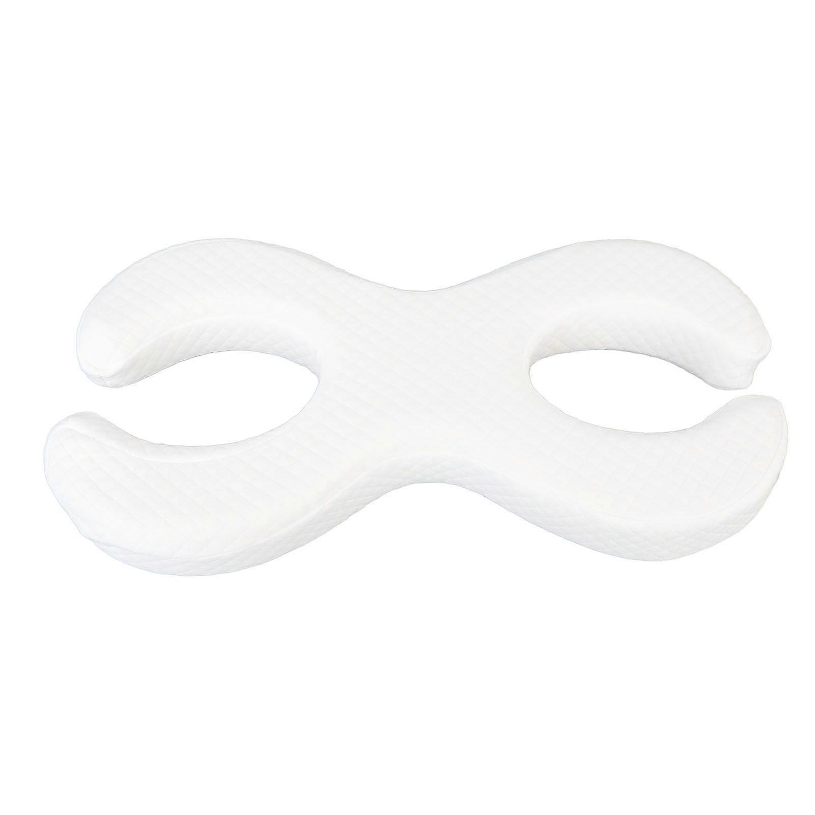 Face Pillow Side Sleep Pillow Double C Hollow Memory Foam Soft Removable Cover Pillow for Side Sleepers White