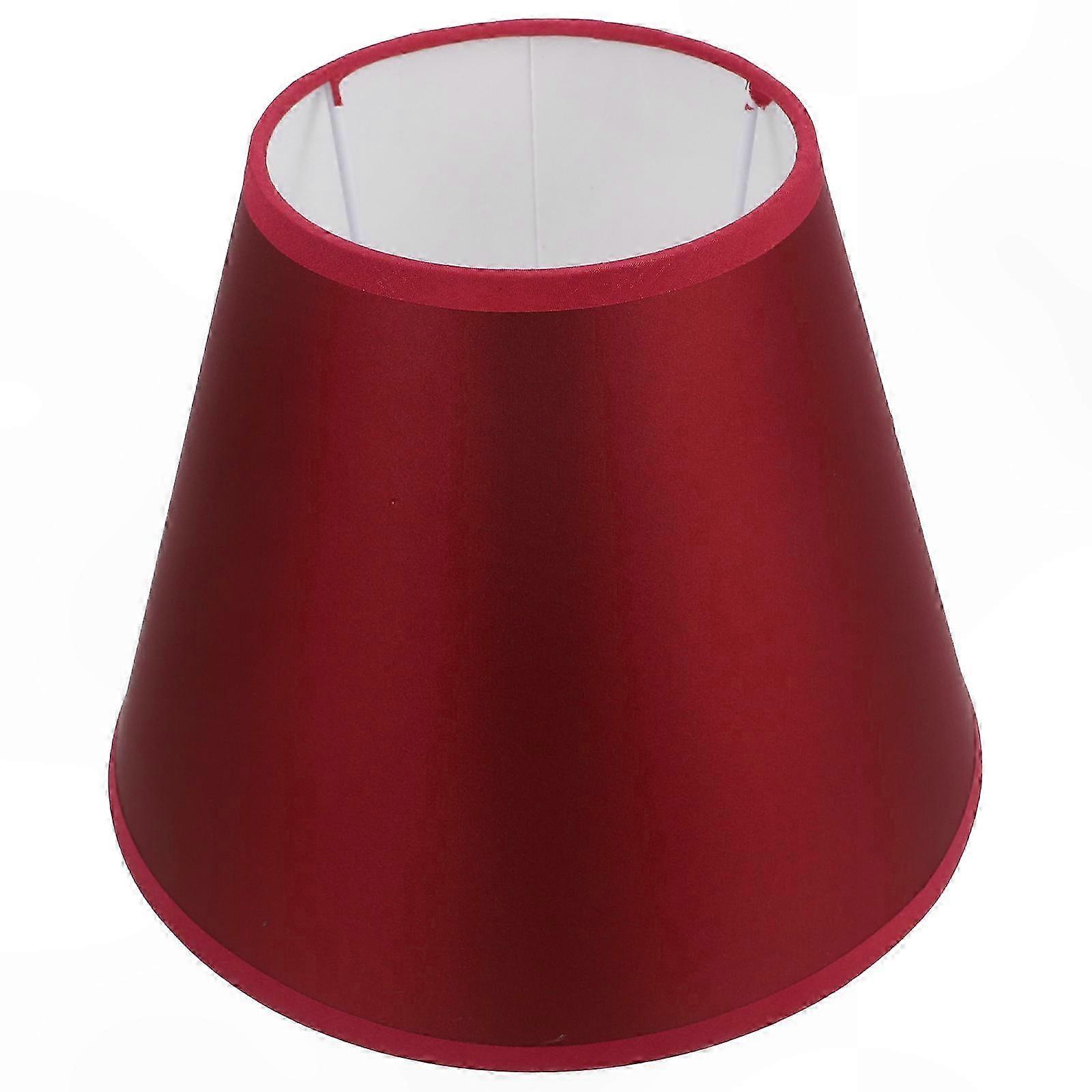 Dark Red E27 Lampshade for Ambient Lighting, Fabric and Metal Shade, 22x22x18cm Decorative Diffuser for Home Styling
