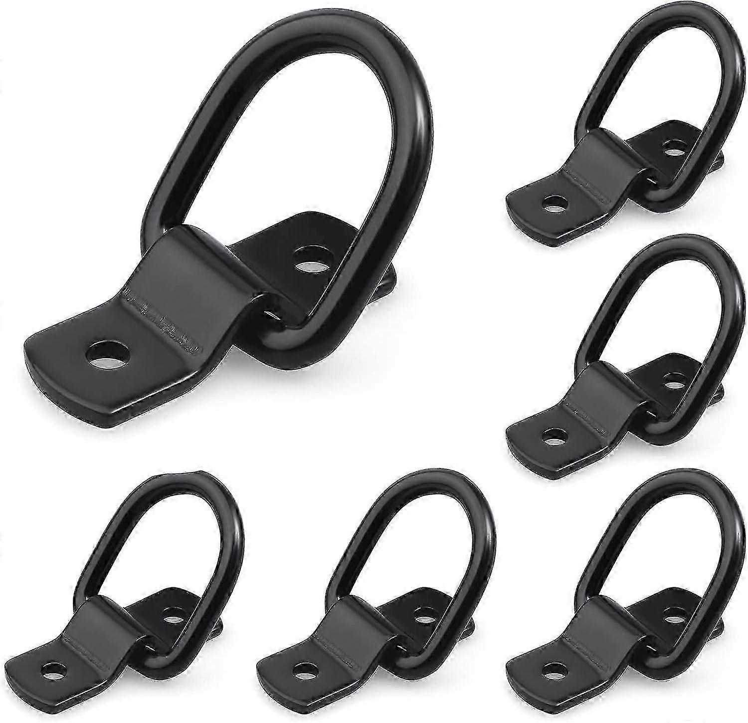 ネジとブラケット付きタイダウンリング6個セット-Dプルラッシングフック-ステンレス鋼タイダウンリング-トレーラー、車、トラック用固定リング