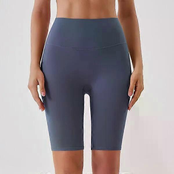 Women's shorts, blue nylon material, close-fitting size