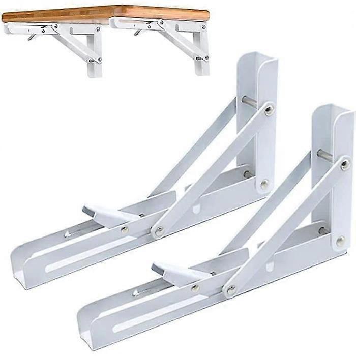 2 Pieces Folding Shelf Brackets, Triangle Folding Brackets, Wall Mounted Table Folding Brackets, Metal Brackets