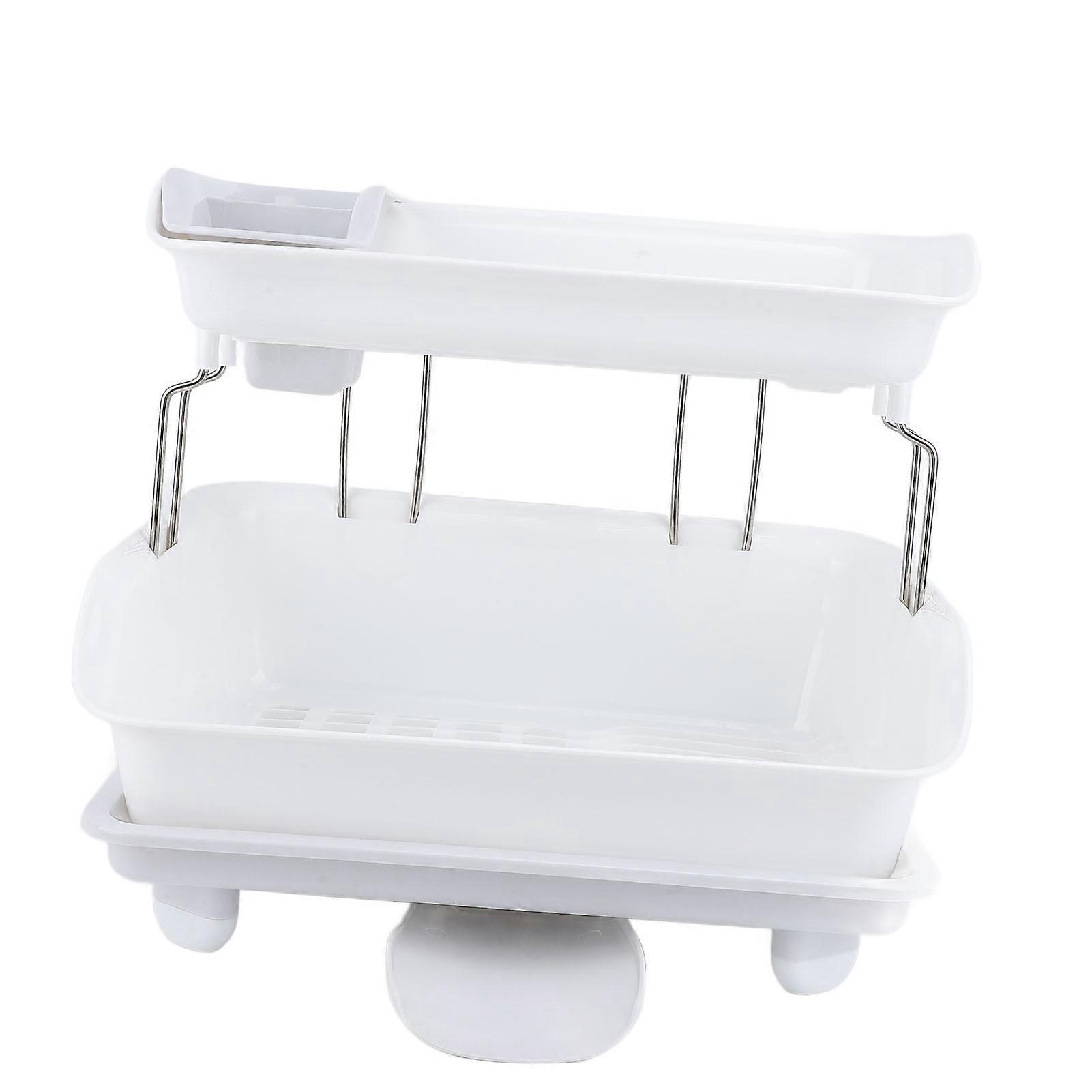 Double Layer Plastic Dish Rack Kitchen Organizer 1936g Style 1