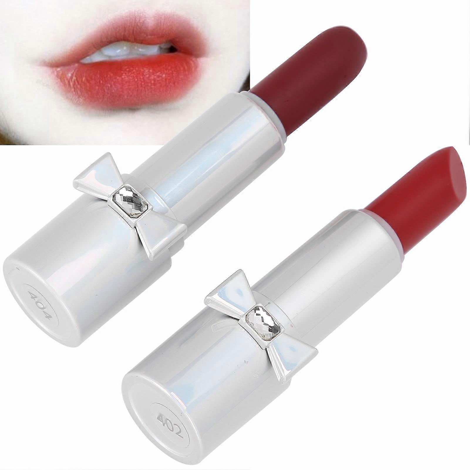 2pcs Matte Lipstick Set 402+404 Long Lasting Full Color 2.5g Each