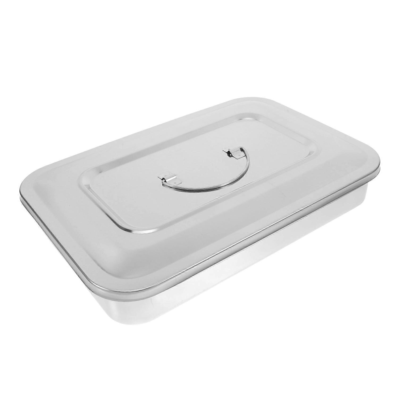 Stainless Steel Portable Rectangular Box With Lid Medical Storage Container For Clinics And Hospitals, LeakResistant