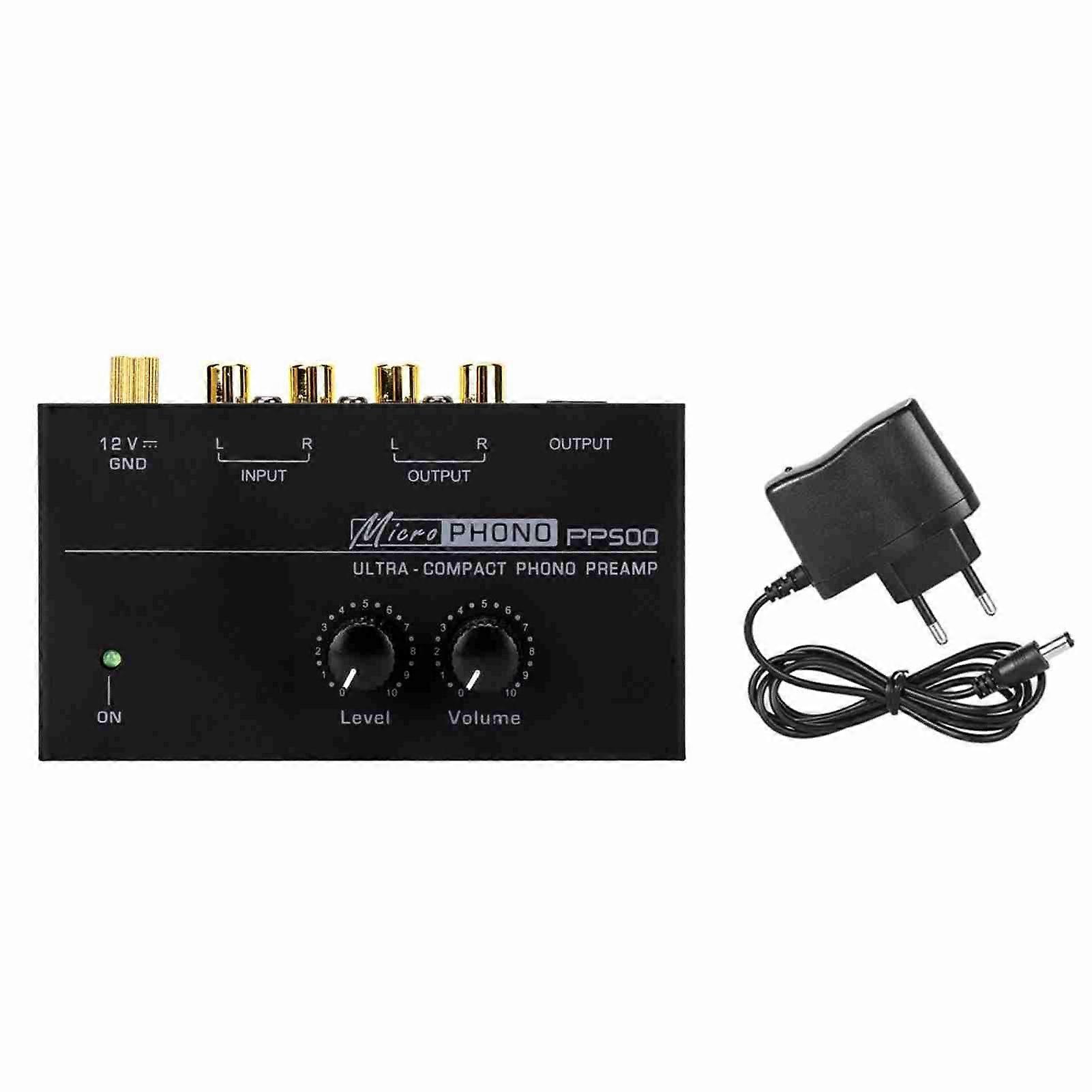 Phono Preamp Compact Low Noise Audio Performance with Level and Volume Control Knobs