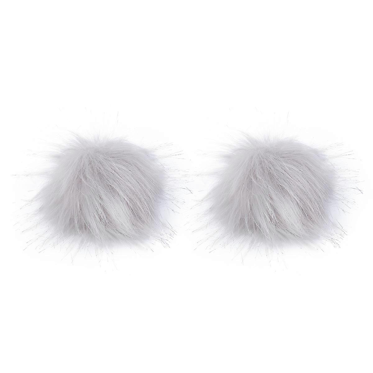 Mao Pei Artificial Wool Fuzzy Ball Plush Ball Decoration 2Pcs