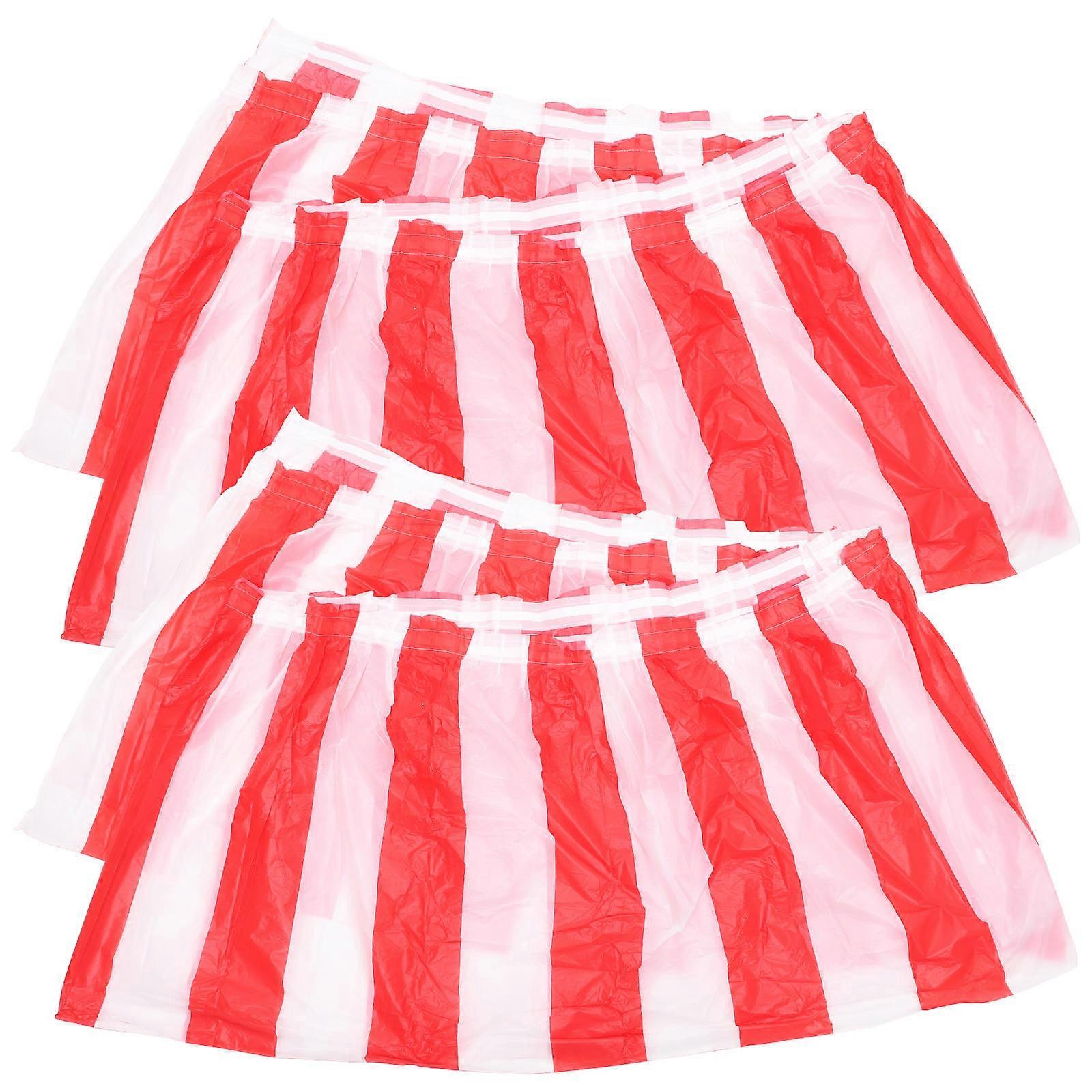 Striped Table Cloth Carnival Table Skirt for Party Use 3Pcs