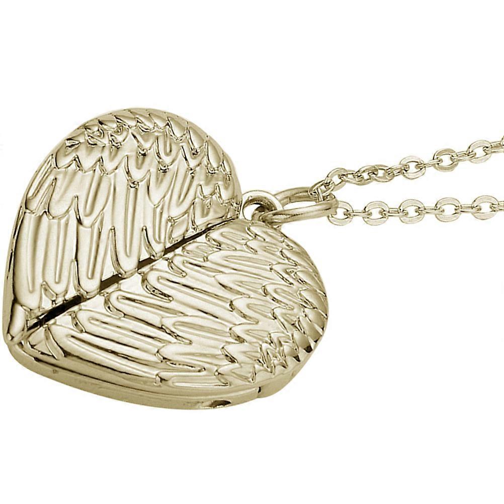 2Pcs Heart Locket Necklace for Baby Use with Photo Insert Golden Alloy Charm