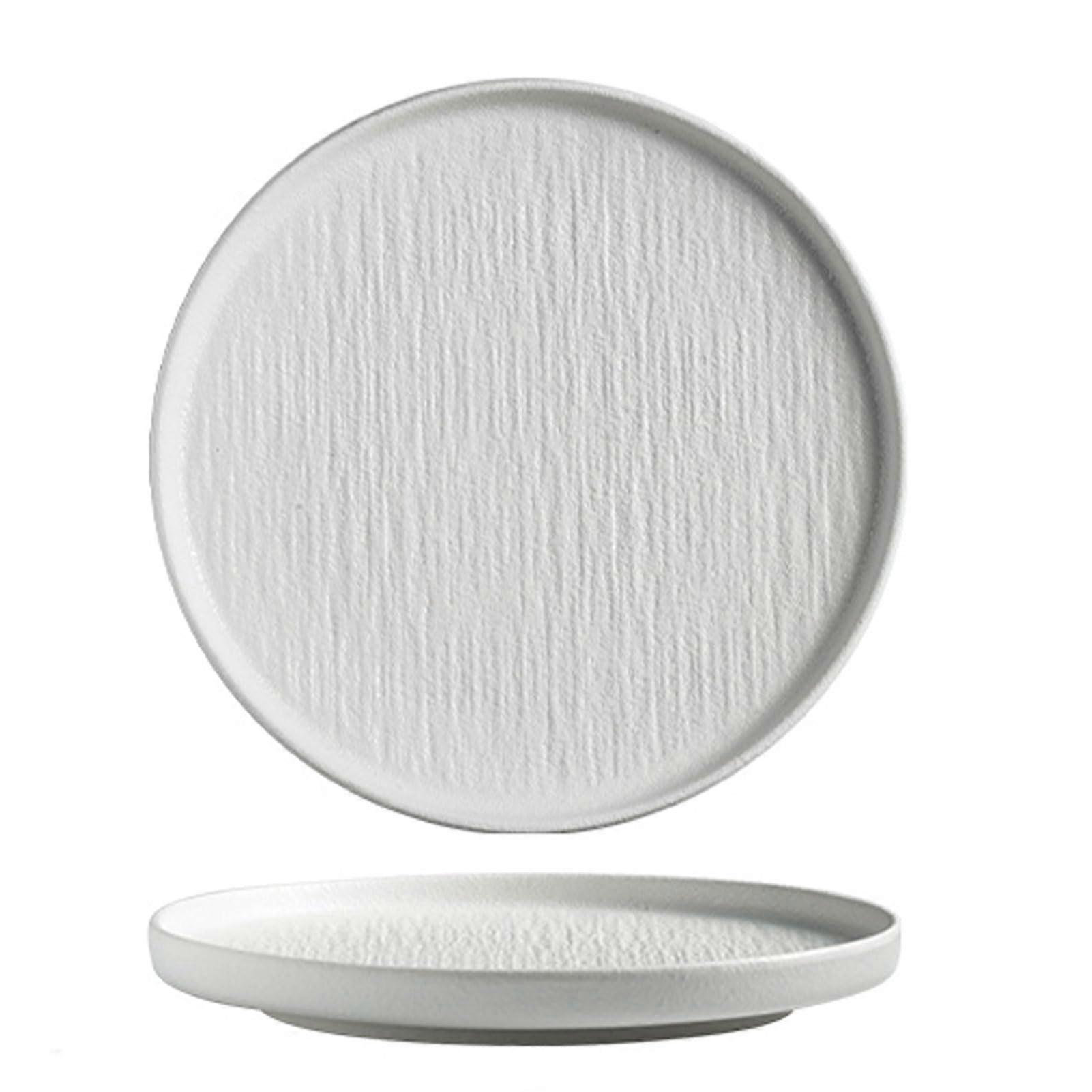 Enamel Plate Set White 8in Plates Set Of 2 Microwave Safe Dishwasher Safe ScratchResistant Ceramic Heirloom Tableware