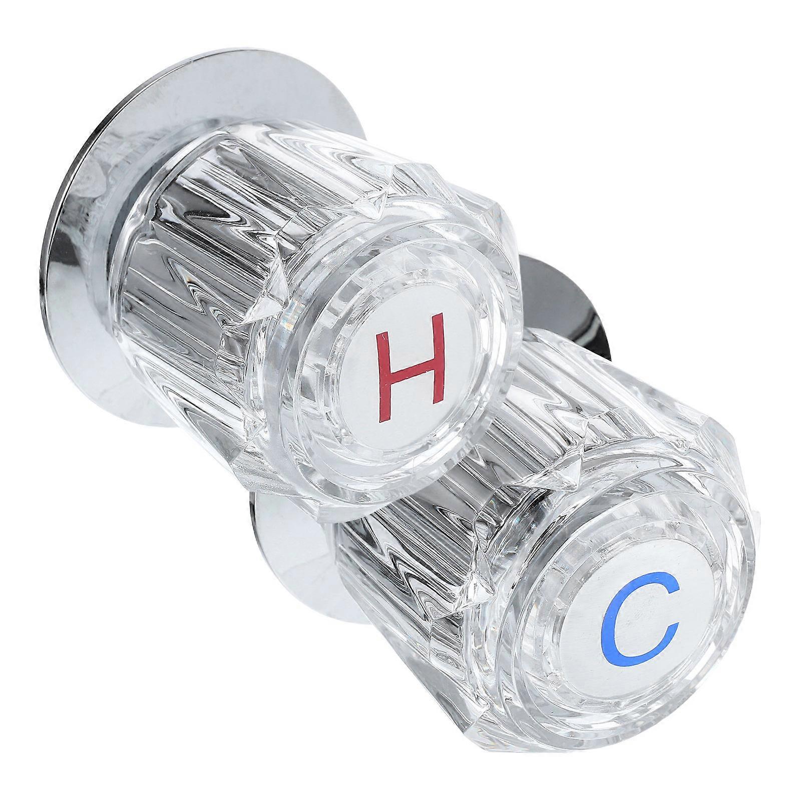 Acrylic Transparent Tub Faucet Knobs for Hot Cold Water 6Pcs Faucet Handles