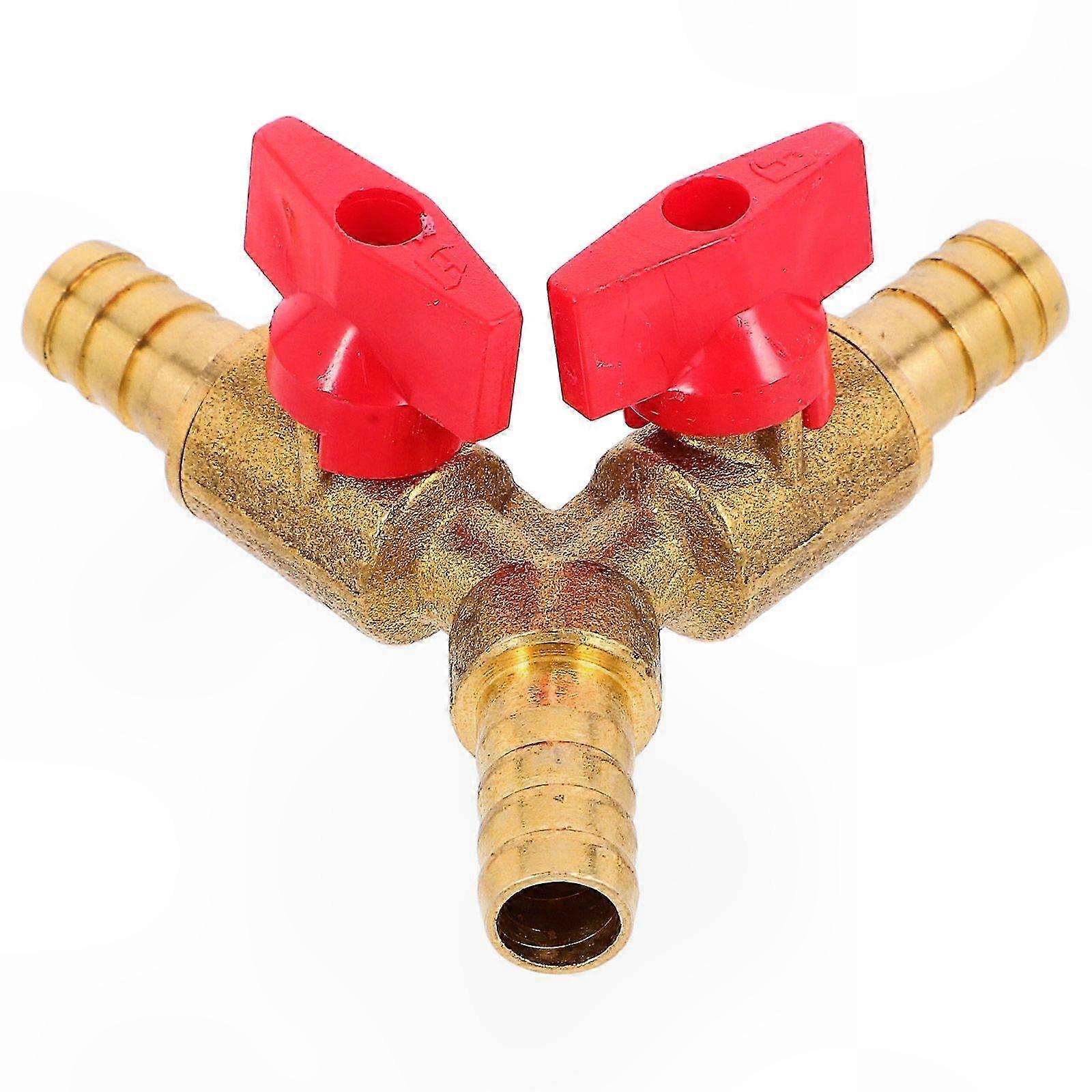 Brass Y-Shaped Gas Valve Splitter M10 Three-Way Hose Connector for Water Gas Control in Irrigation Systems