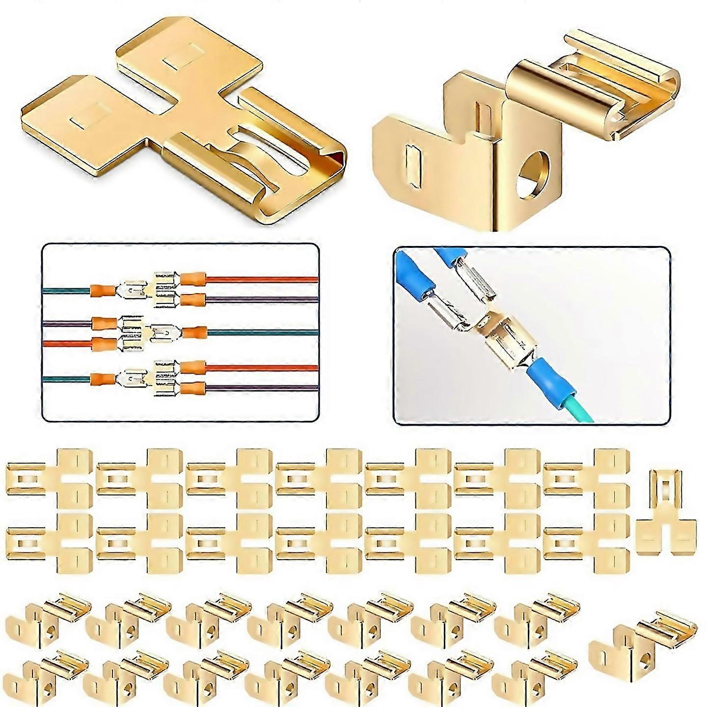 For Piggyback Spade Connectors Quick Disconnect Electrical 30pcs