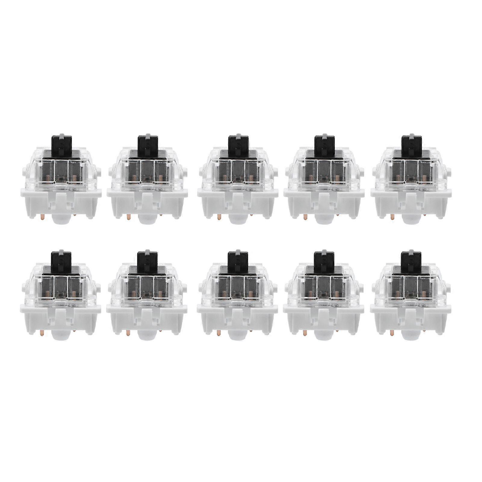 10 PCs Mechanical Keyboard Switch Plate Mounted Black Switch Replacement for Gateron Cherry MX