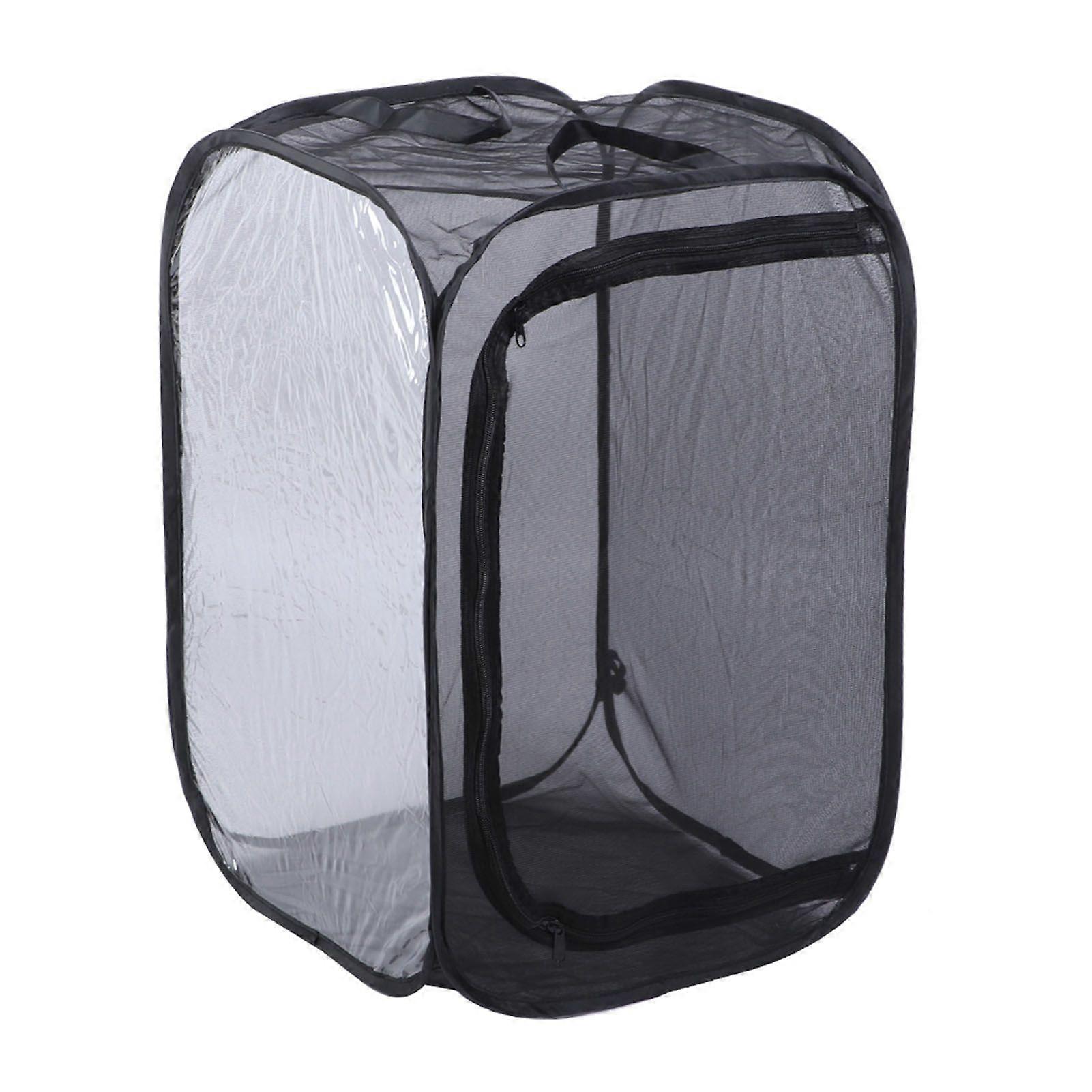 Black Collapsible Foldable Ventilated Insect Light Transmission Mesh Cage House