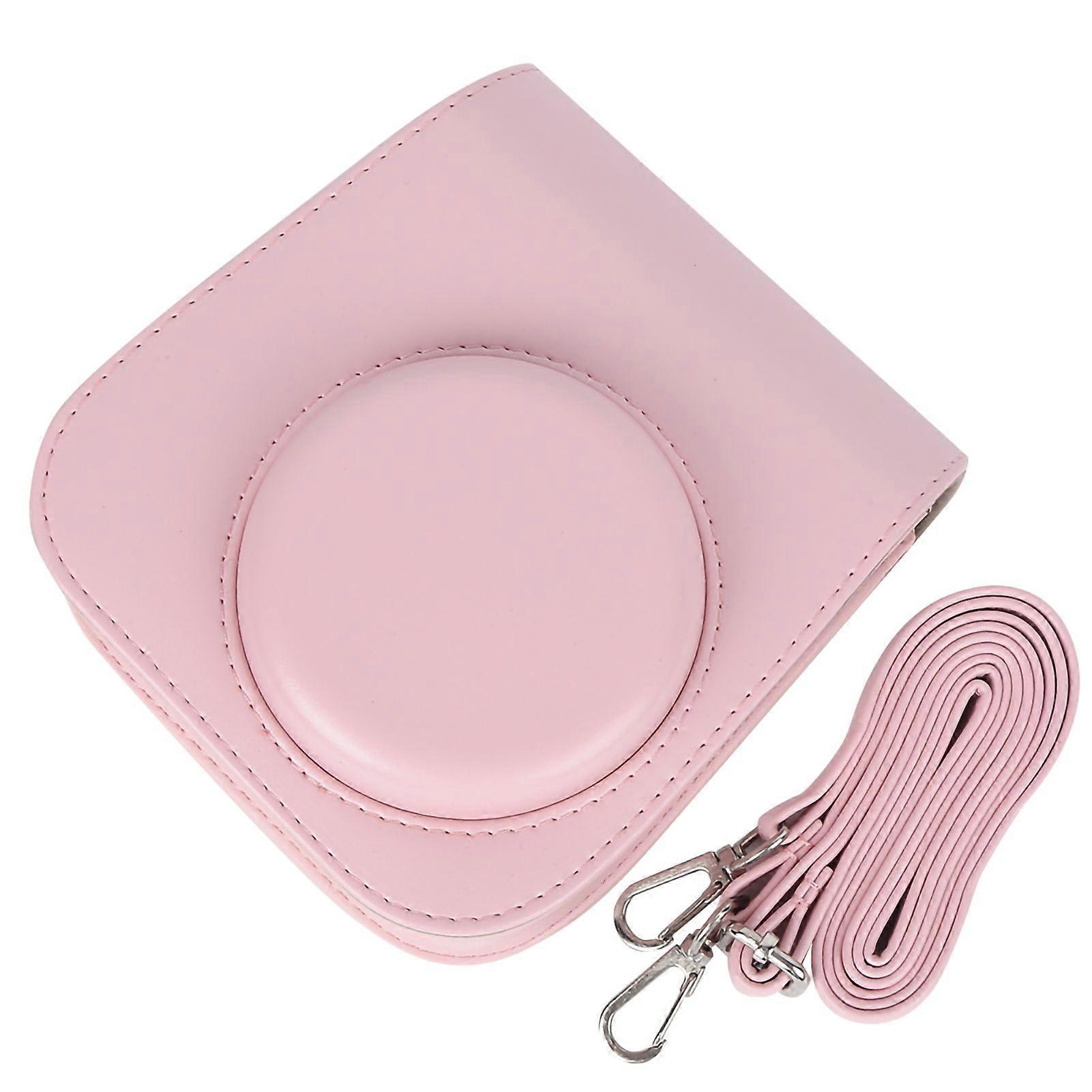 PU Leather Case Bag with Shoulder Strap for Fujifilm Instax Mini 11 CameraPink