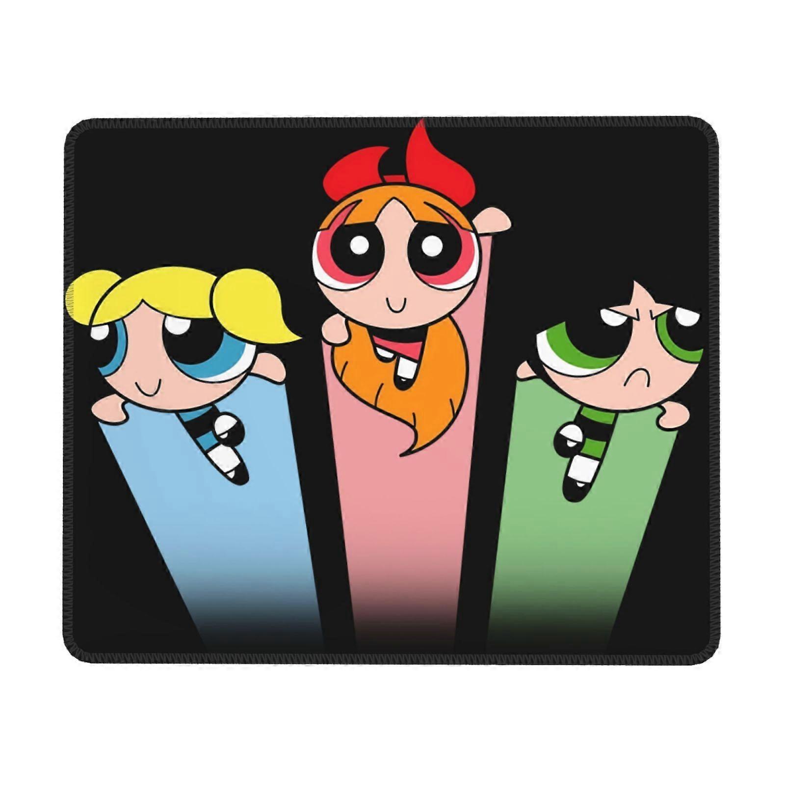 The Powerpuff Girls Rubber Lock Edge Mouse pad, Office Desk pad, Writing pad, Multi Code Game pad Mouse Pads for Computers Laptop Mouse Mouse Pad