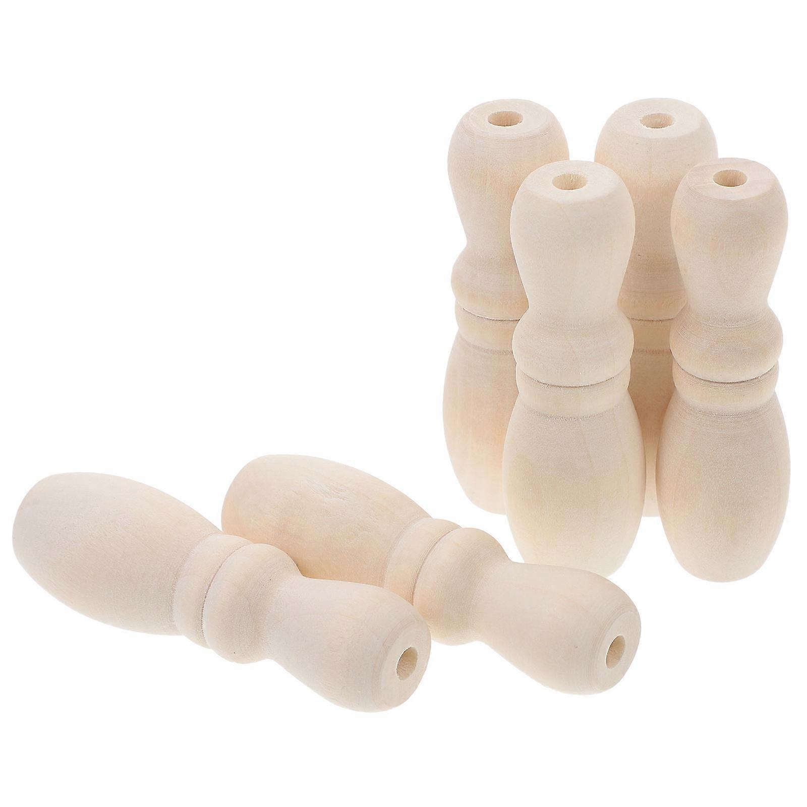 Pull Ends Wood Pendant for Decor 30Pcs Beige Reliable Cord Knobs