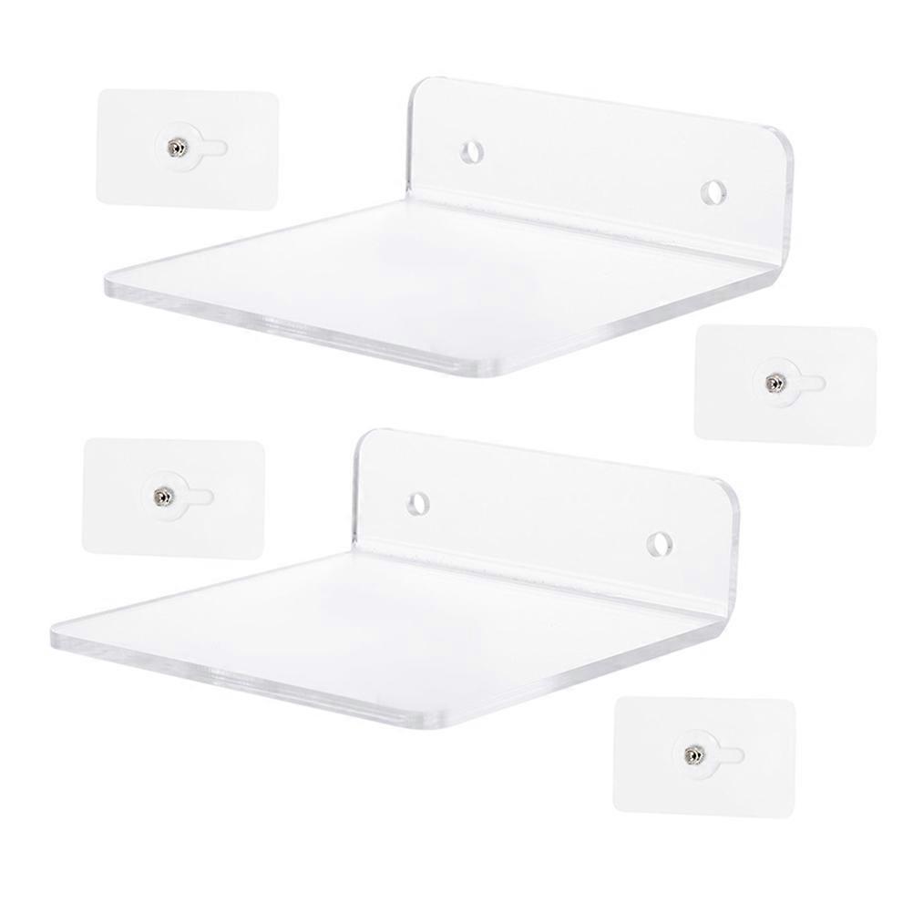 Storage Rack Acrylic Shelf for Storage 4Pcs Wall-Mounted Floating Shelf