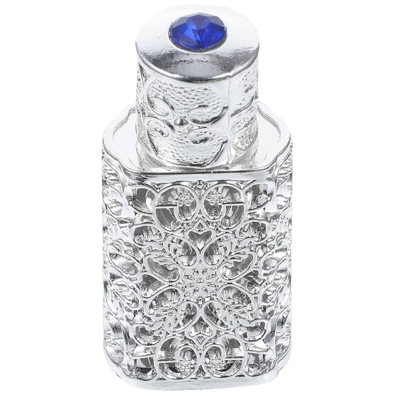 4Pcs Alloy Perfume Bottle Essential Oil Storage Decorative Use Rectangular Simple Design Leak-Proof