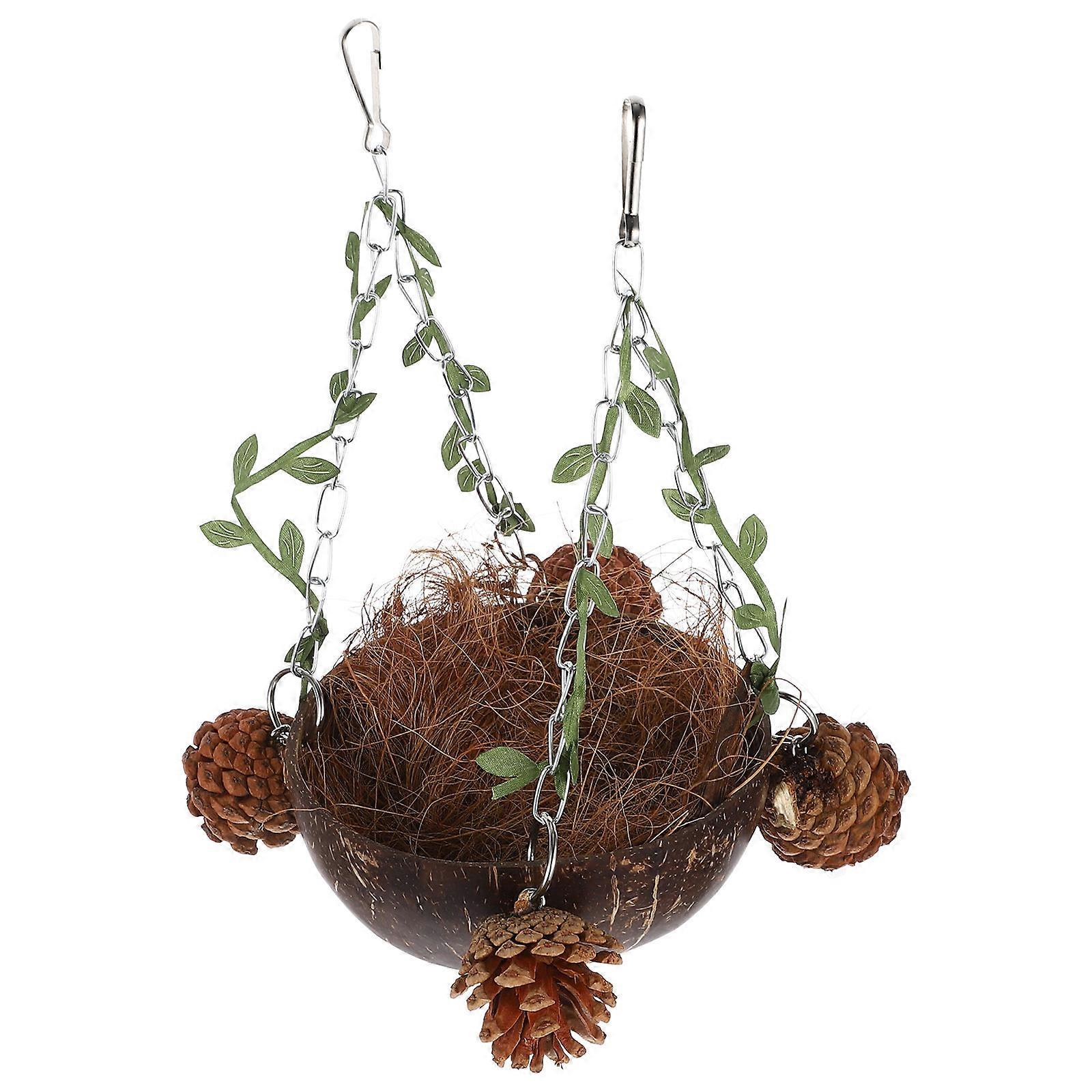 Bird Cage Bed For Parakeets Stylish And Functional Nesting Box Suitable For Bird Resting Crafted With Brown Wood 1 Set