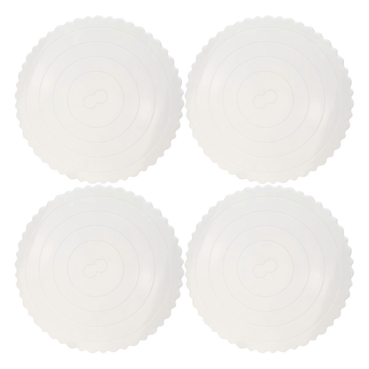 Cake Board Plastic Serving Tray for Cake Serving 12Pcs White Reusable