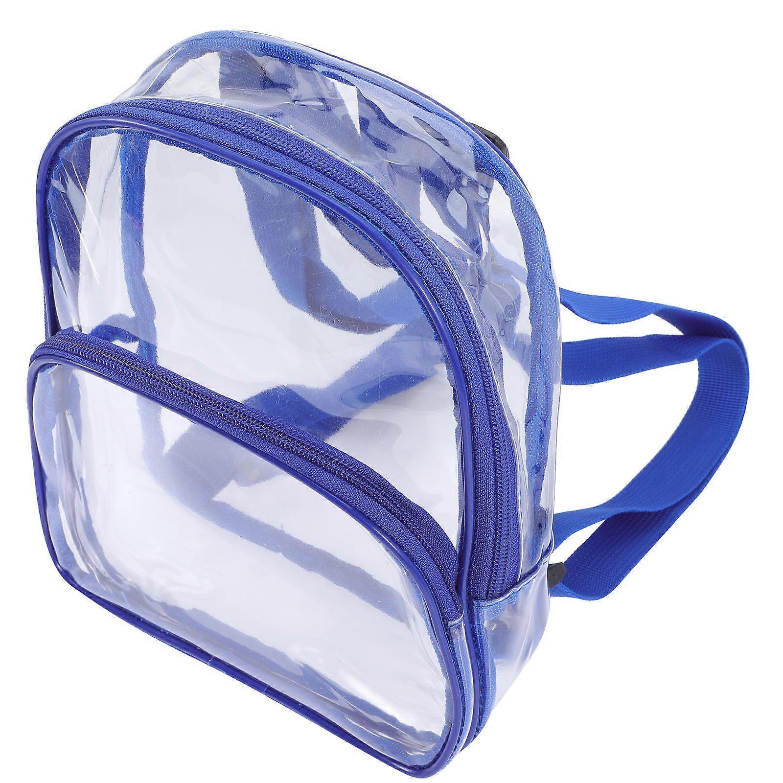 Clear Shoulder Bag Transparent Backpack for Storage Use 4Pcs Blue