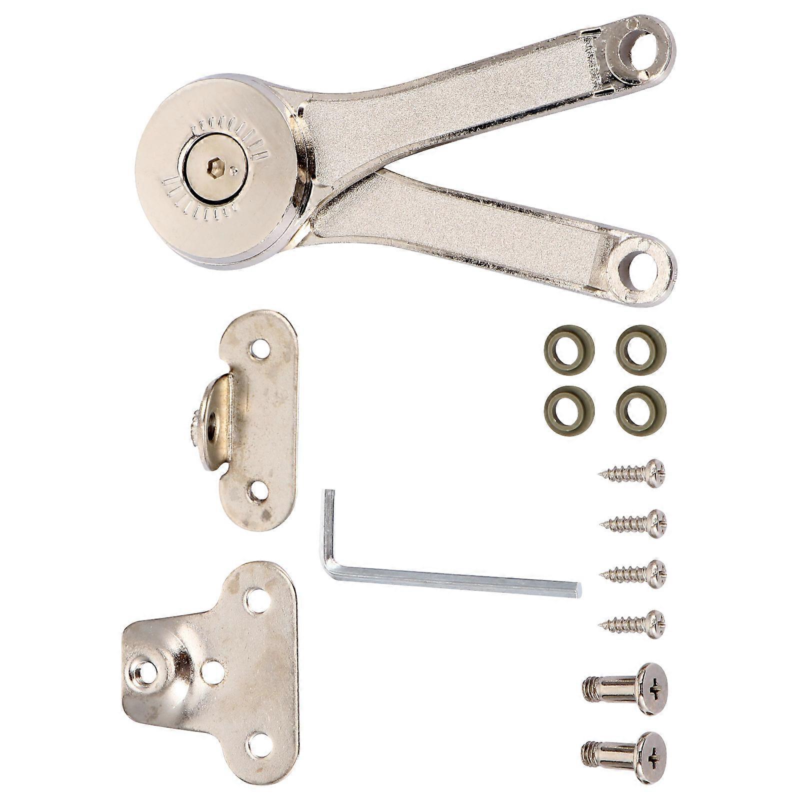 Zinc Alloy Adjustable Hinge Stop Hinges Kitchen Cabinet Door Function 2Pcs Silver