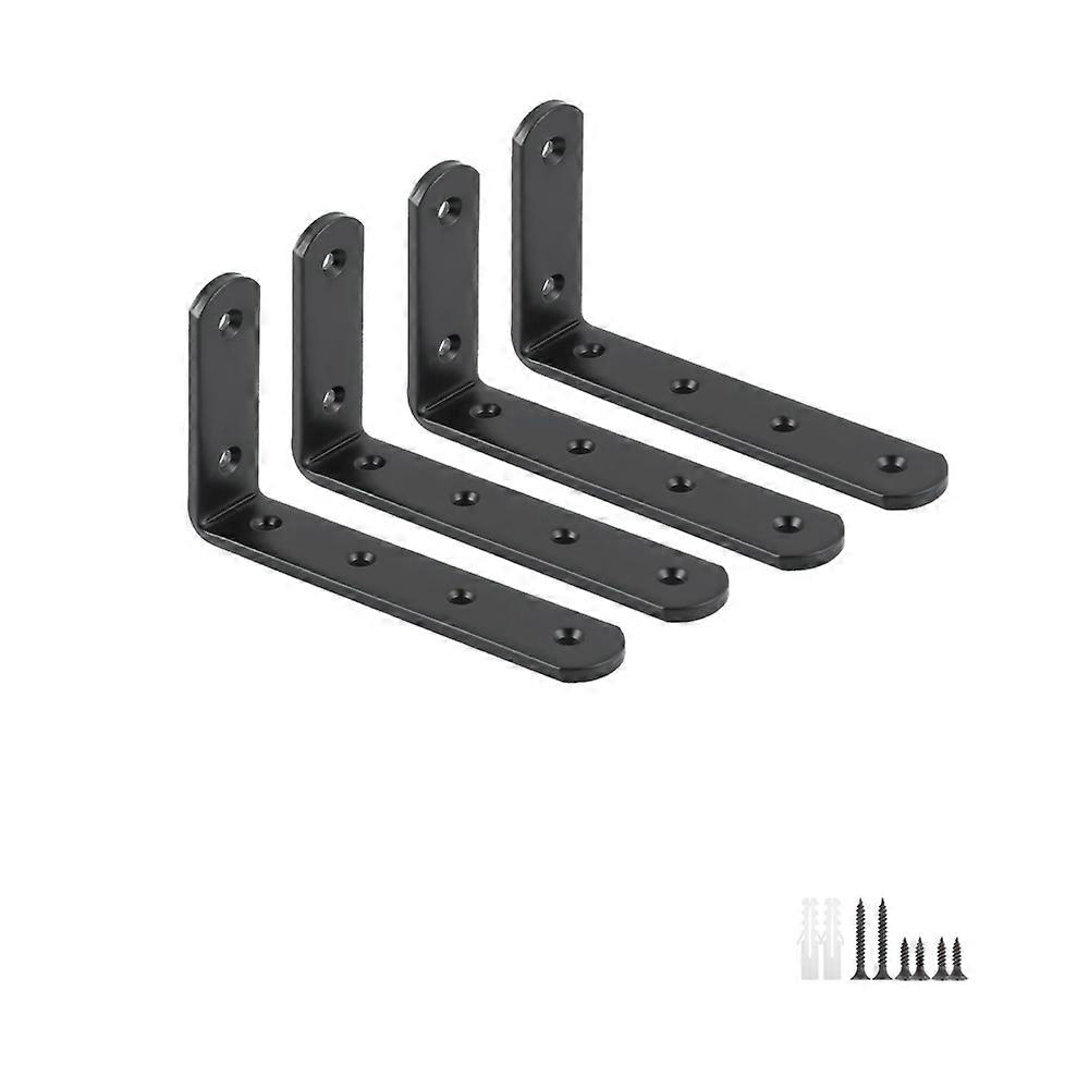 4 Pcs Heavy Duty Wall Shelf Brackets,90°Right Angle Wall Shelf Bracket
