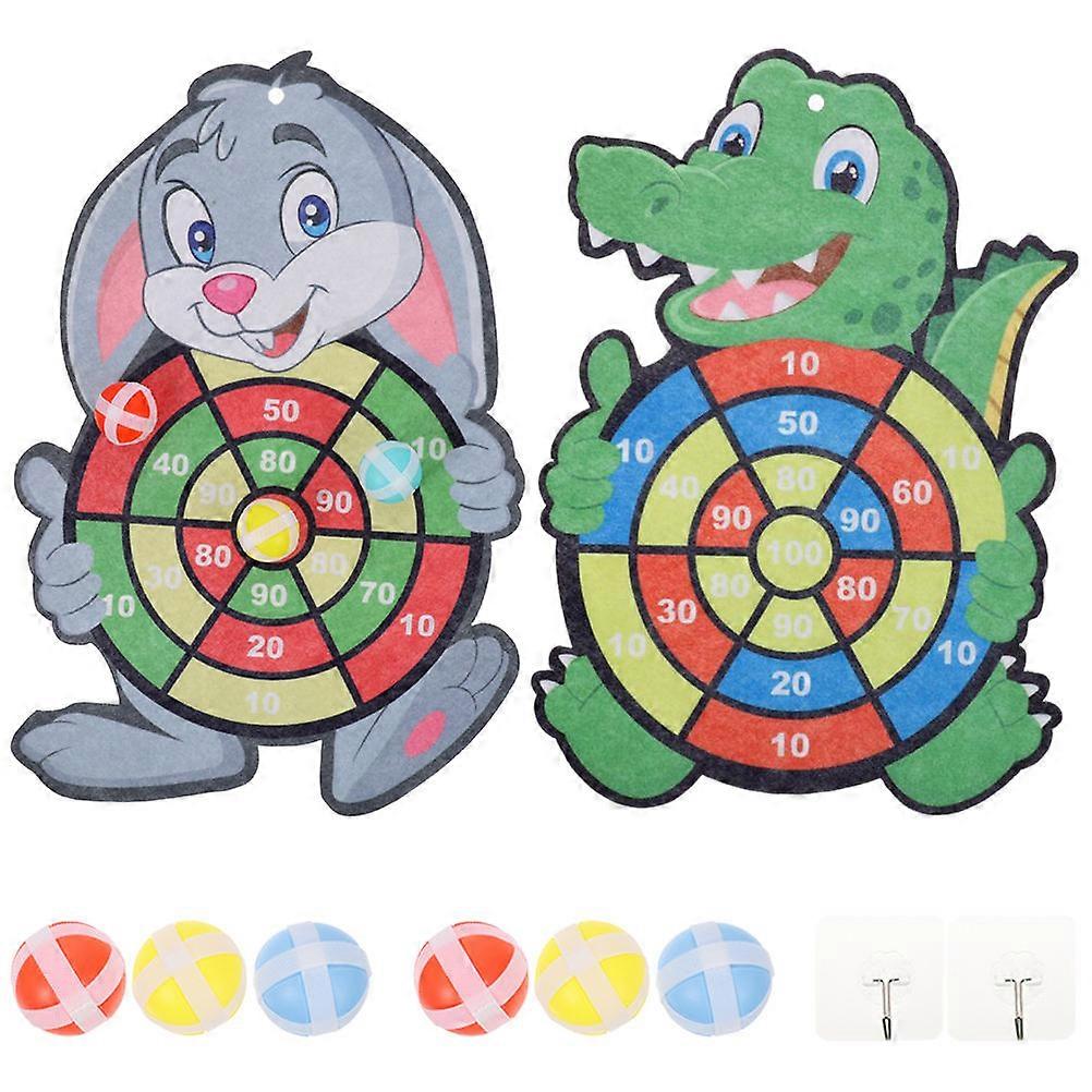 Sticky Ball Dart Board for Kids Indoor Game 2Sets with Safe Plastic