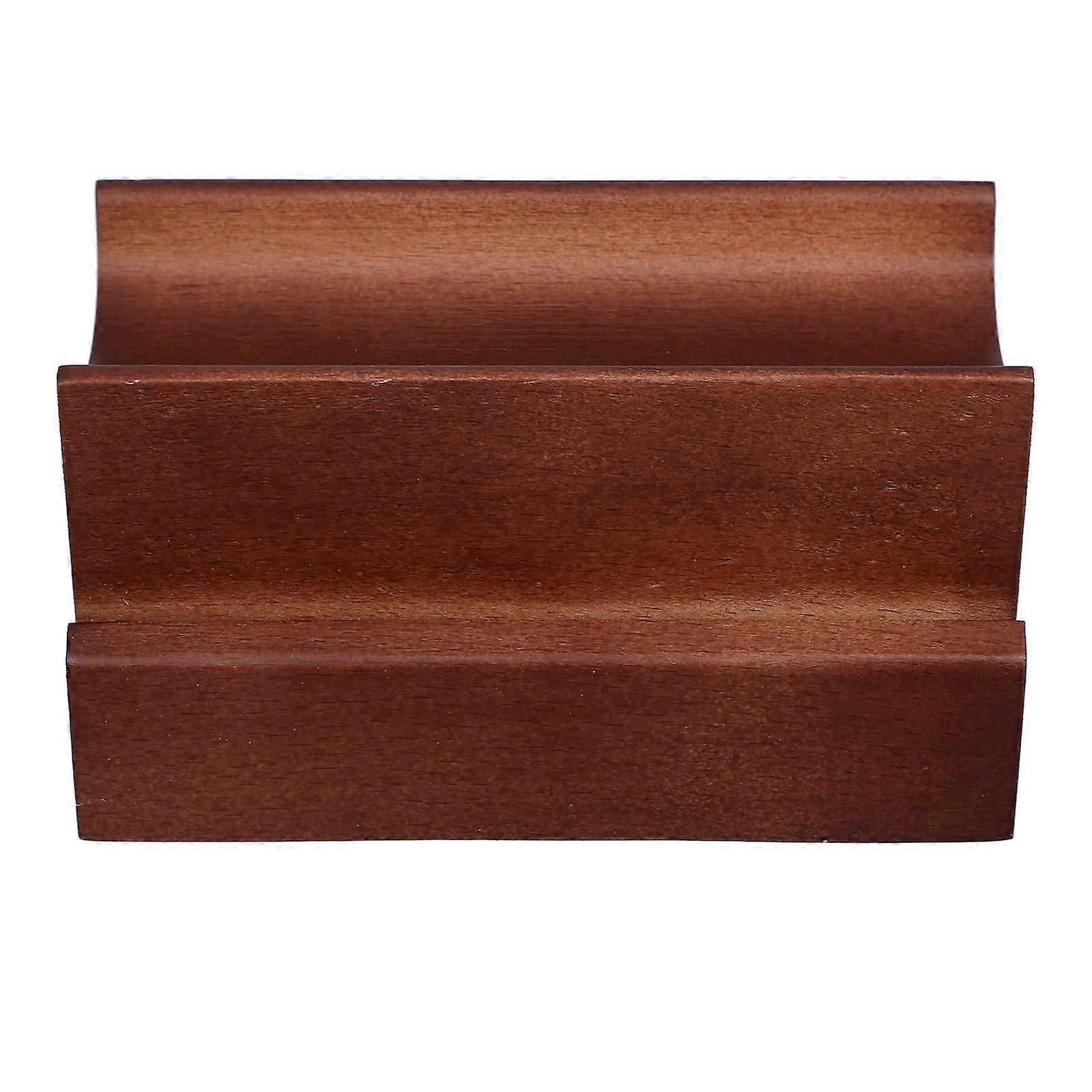 5Pcs Rectangular Wooden Desk Organizer Stand For Calendar And Business Cards Suitable For Office Use With Dual-Slot Functionality In Rustic Charm