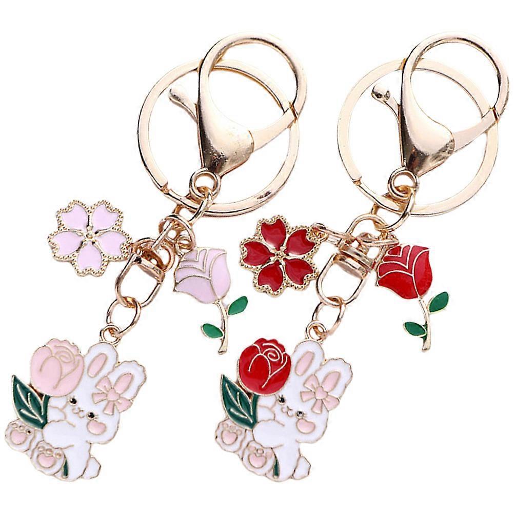 Easter Rabbit Keyring For Keychain Decoration And Gift Giving 6.7X2Cm 8Pcs