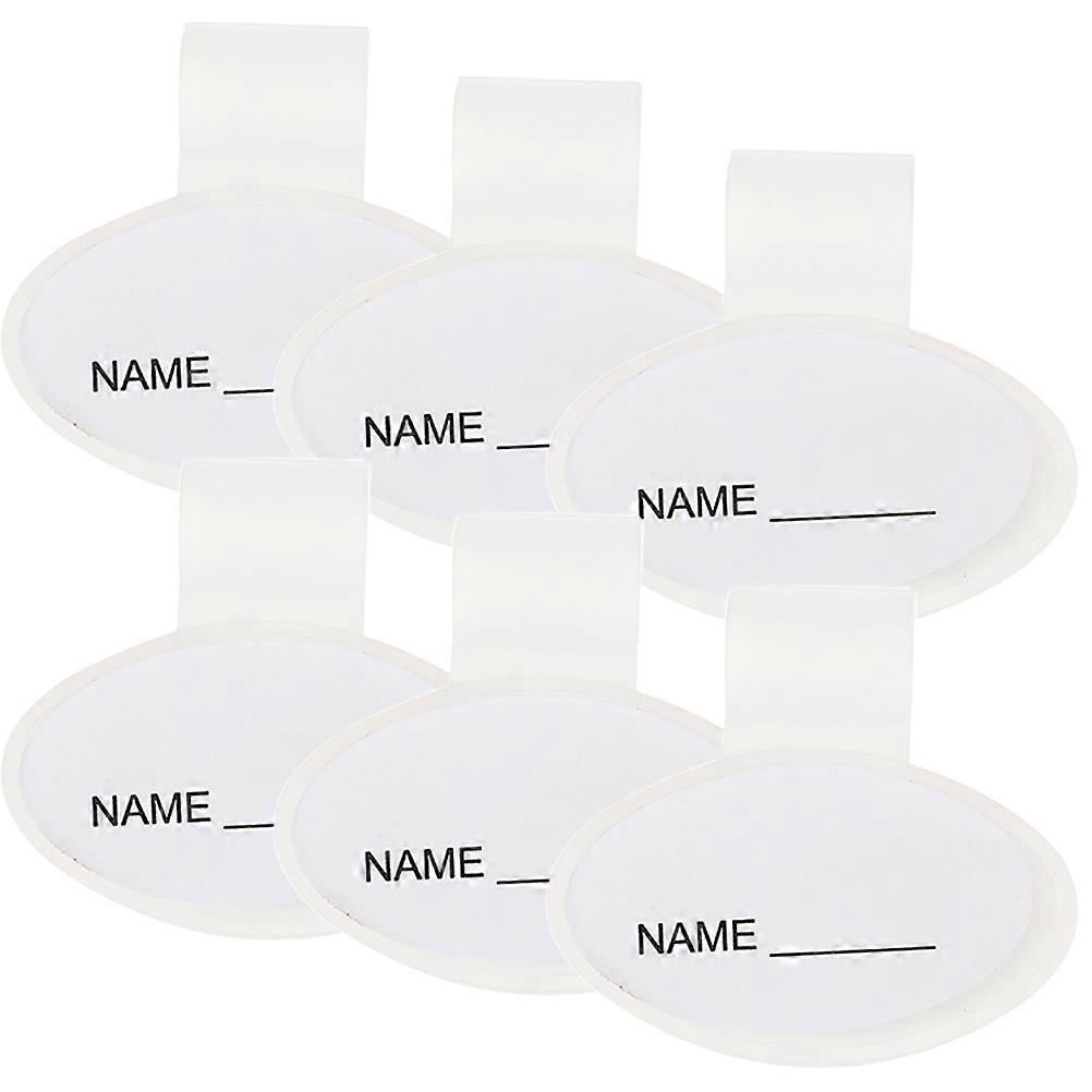 White Stethoscope Name Tag for Identification Clip 6Pcs Plastic Cards