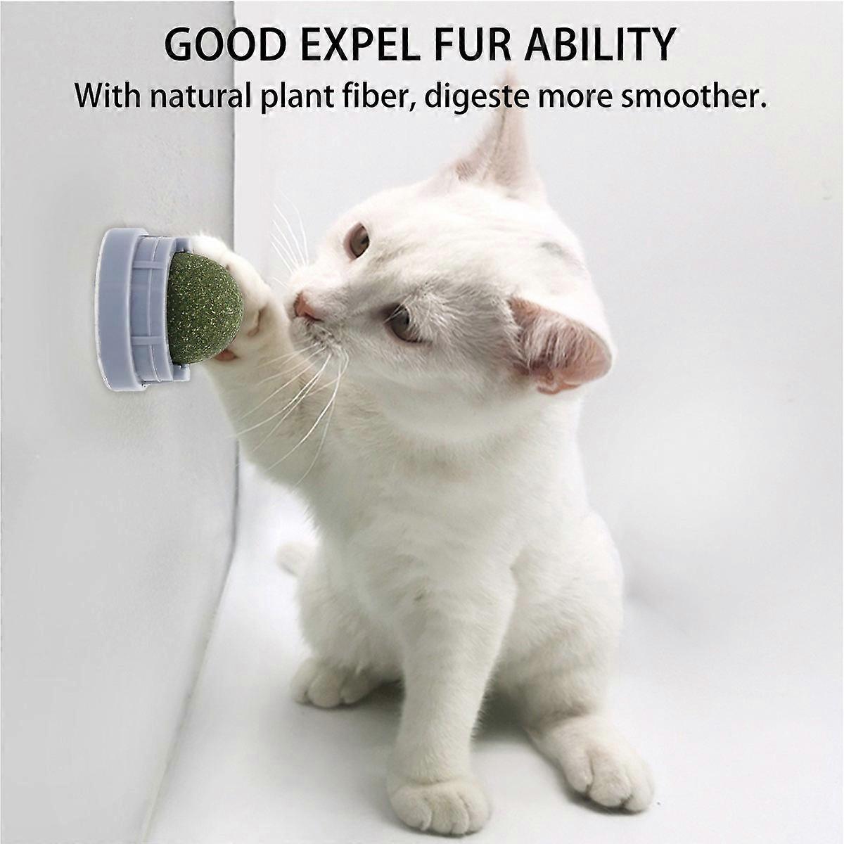 Cat Licking Ball Catnip for 2Pcs Cat Treats Grey