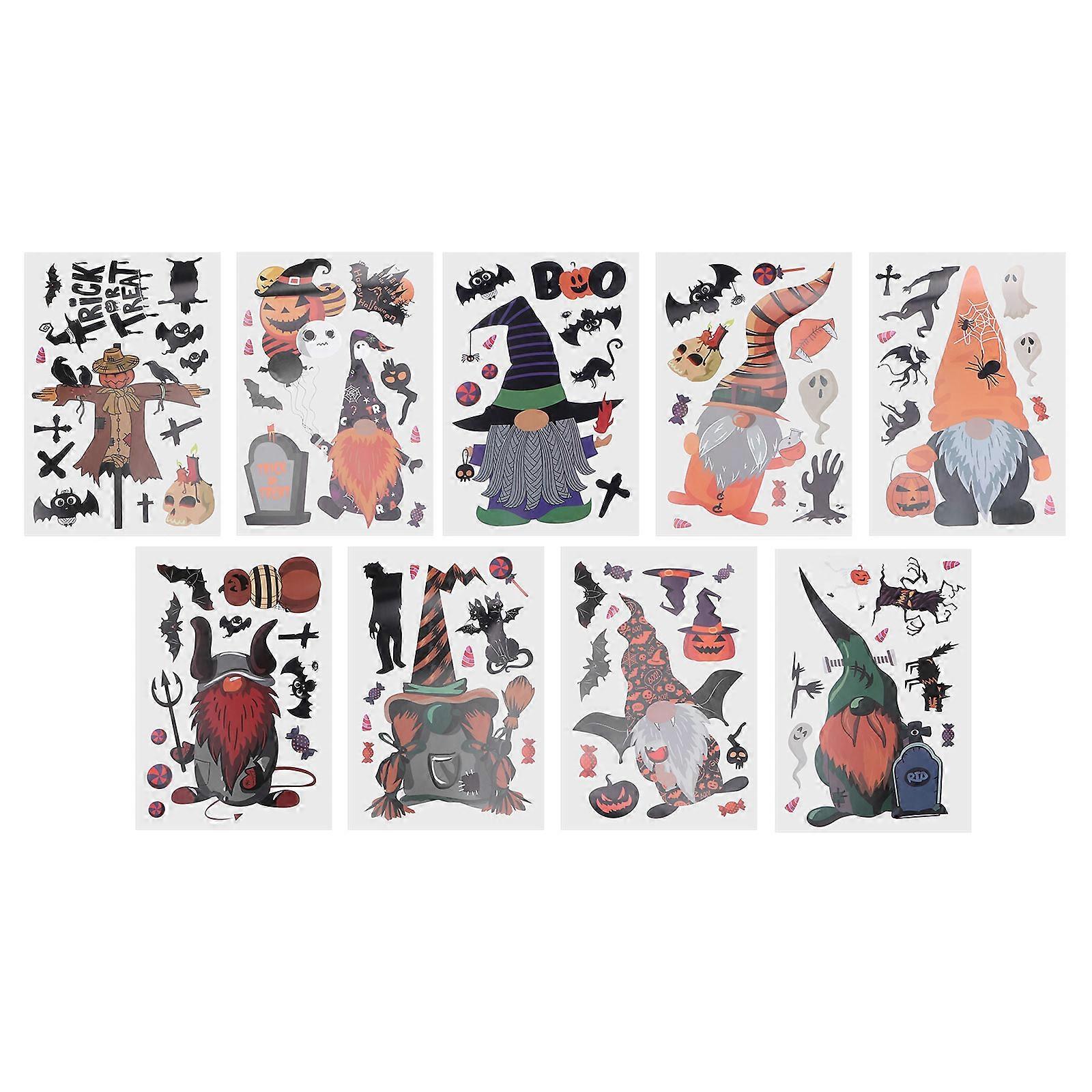 Halloween Window Decals Decorative Stickers for Decor 9 Sheets
