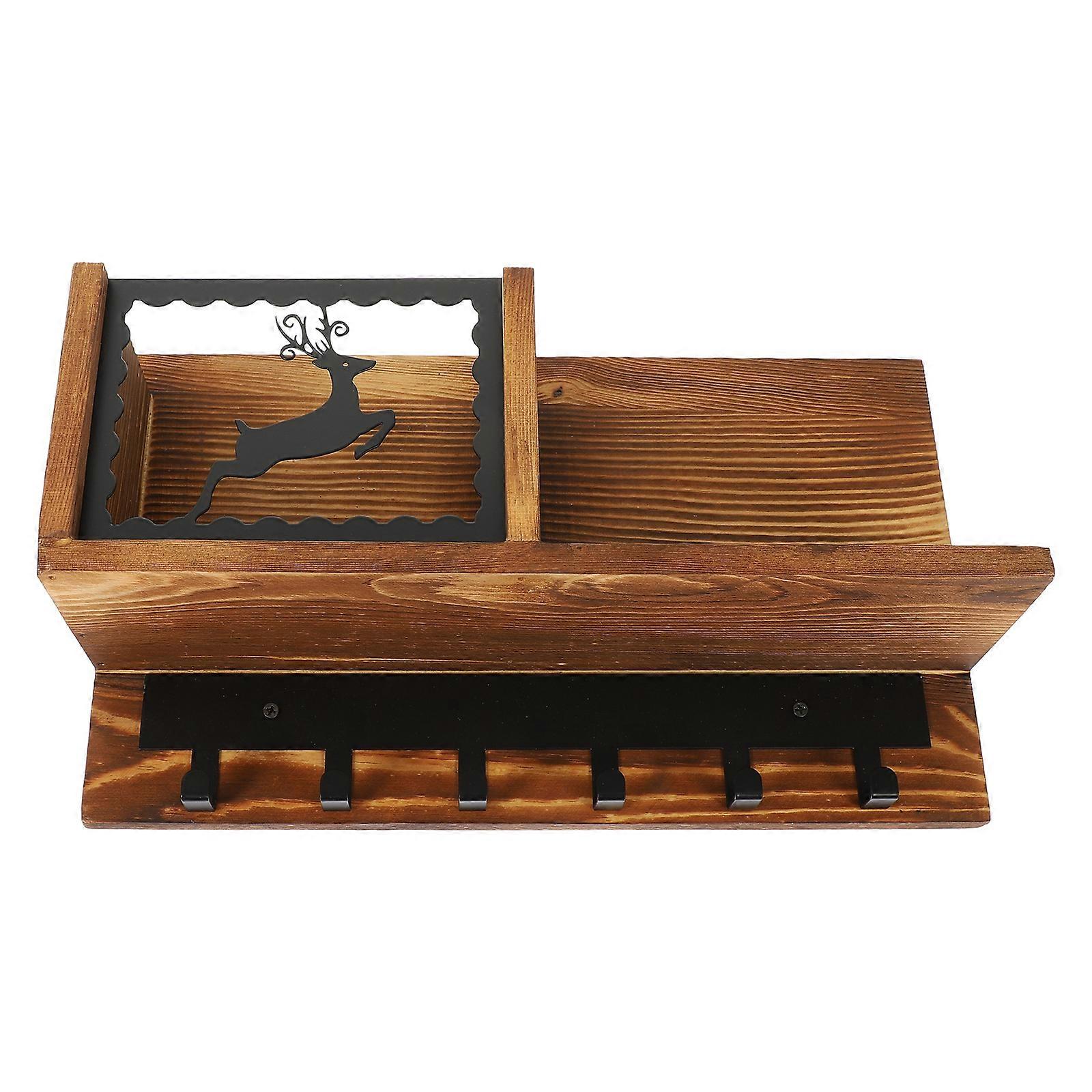 Household Wall-Mounted Rack for Home Multi-Function Holder in Light Brown