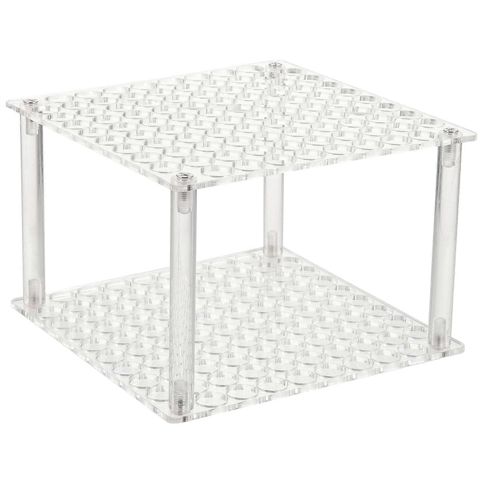 2Pcs Acrylic Desk Stand Organizer Rack For Ball Pens Markers Simple Office Supplies 14.5X14.5CM Storage with Compartments