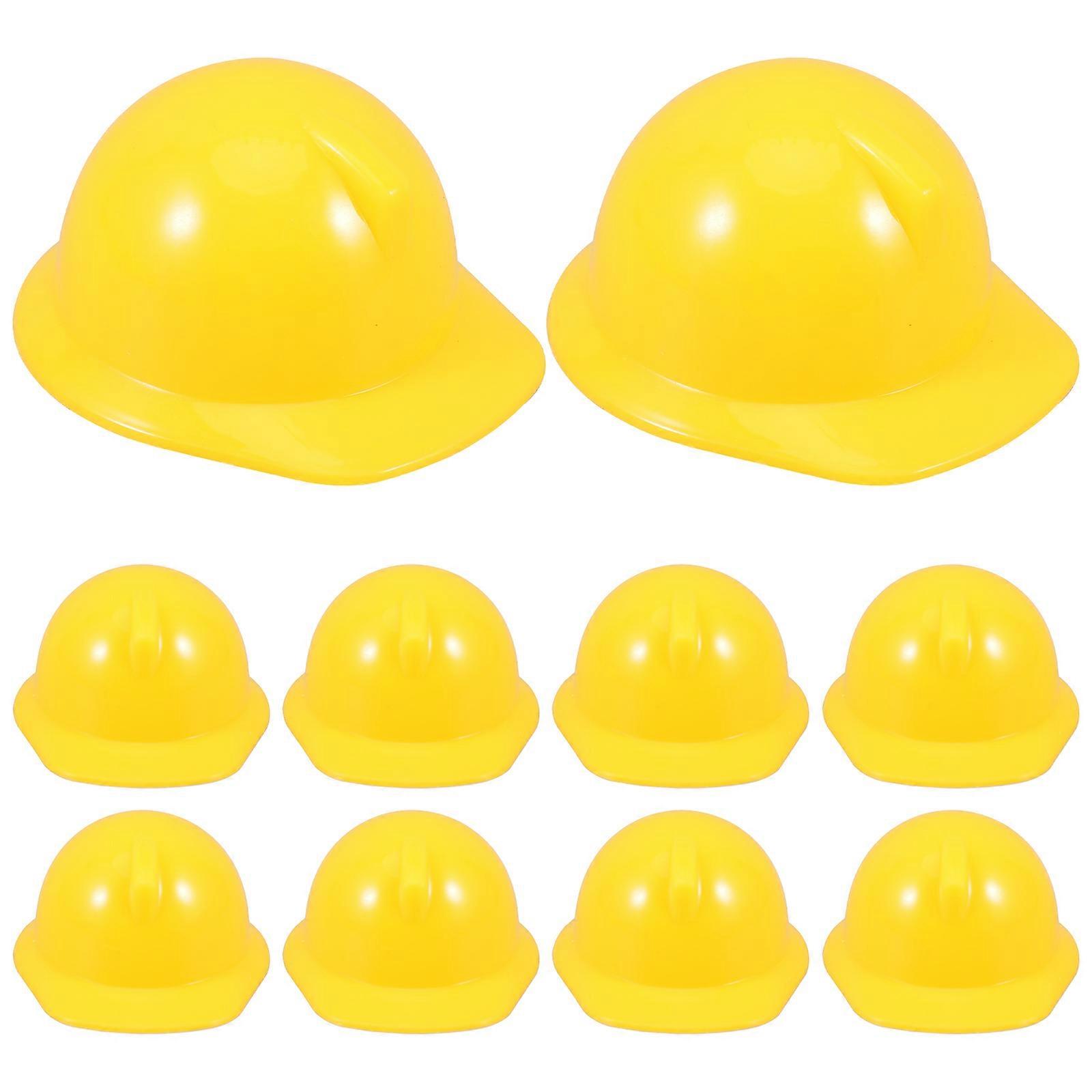 Mini Safety Plastic Mini Construction Cap for Decor 50 Pieces