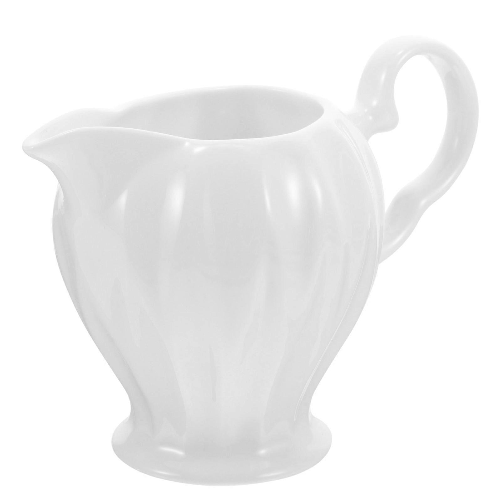 Ceramic Creamer Pitcher White Milk Pitcher with Creative Spout Design for Storage