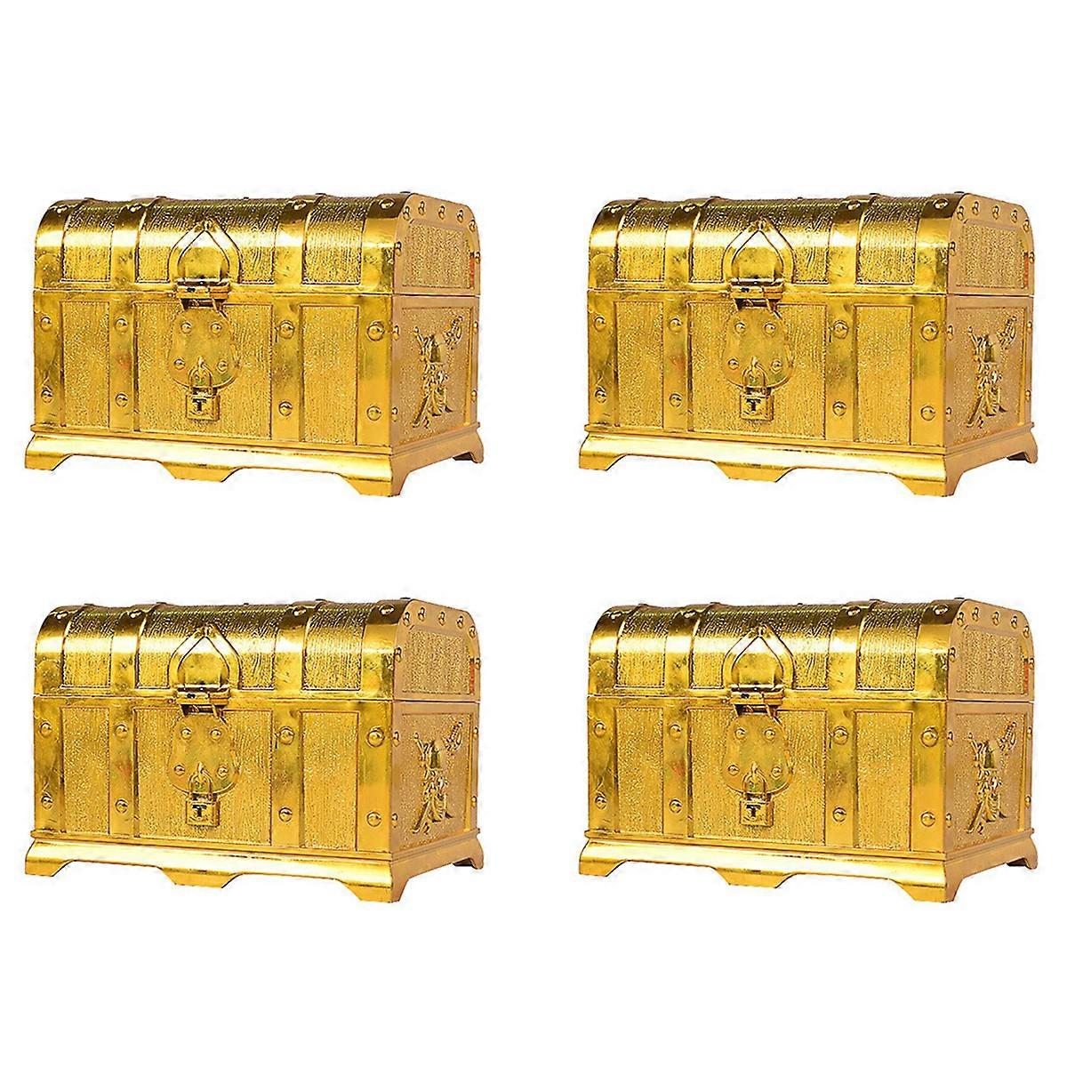 Treasure Chest Decorative Keepsake Jewelry Box Electroplating Gold