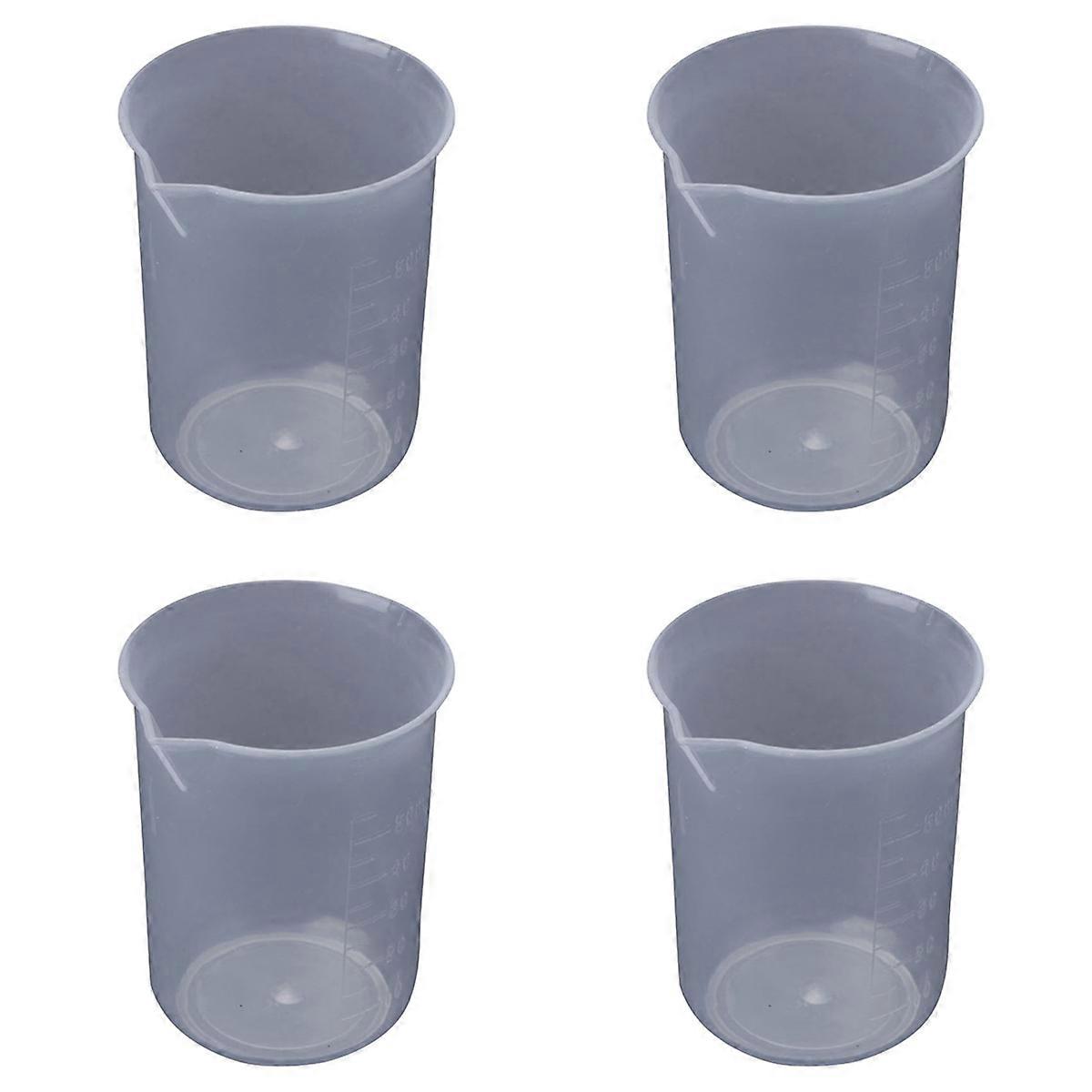 50mL Graduated Beaker Clear Plastic Measuring Cup for Lab 2 Pcs