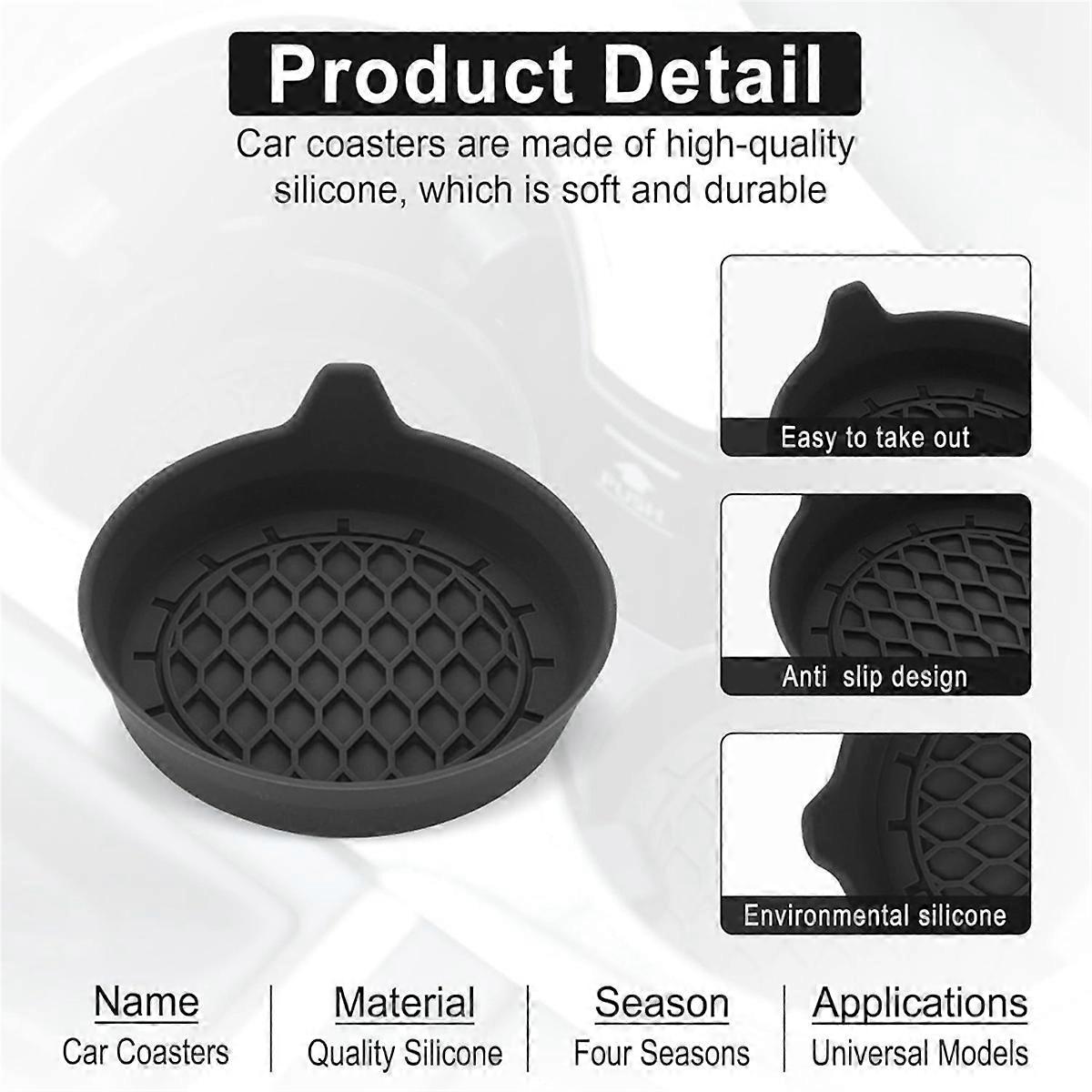 Car Cup Holder Coaster, Silicone Cup Holder Insert