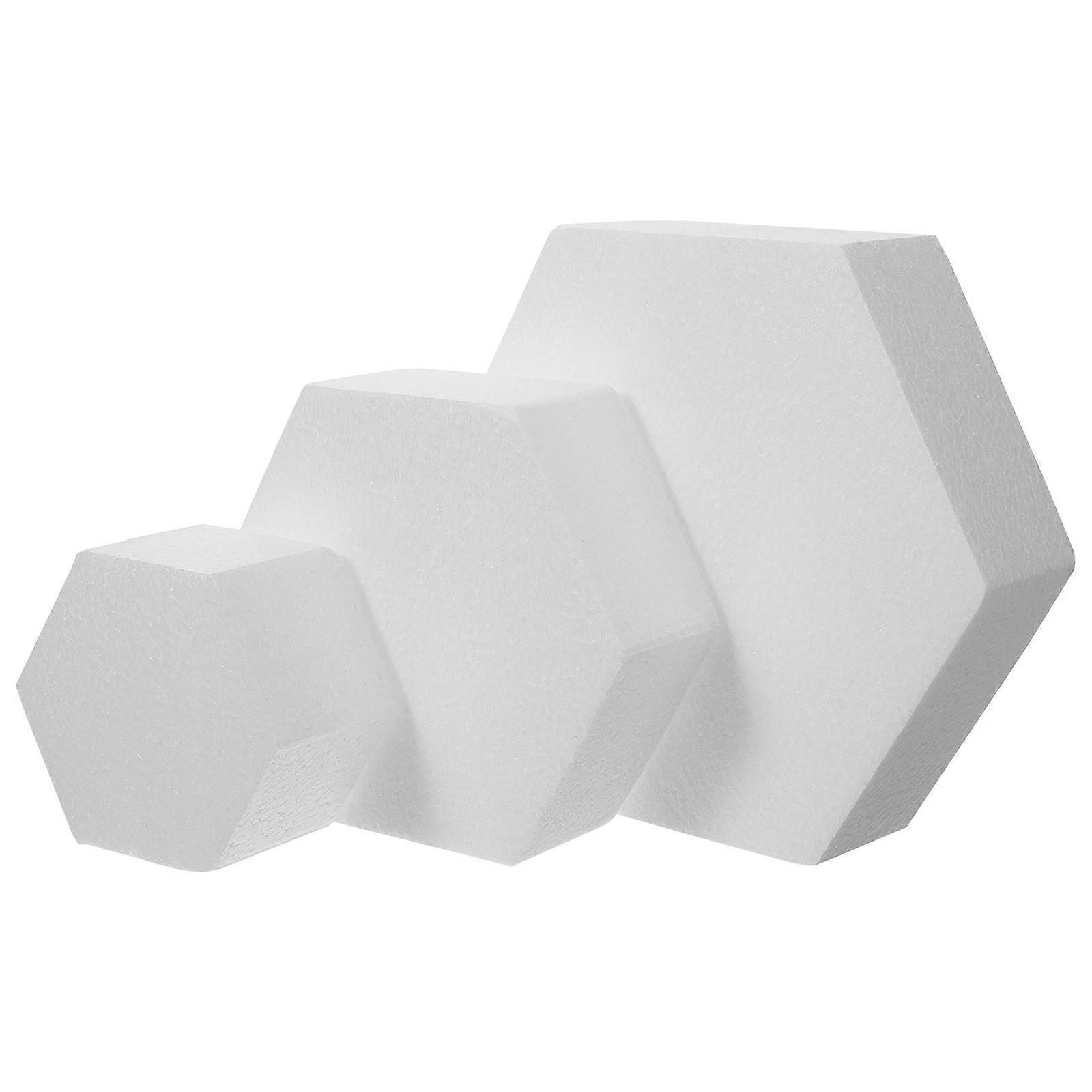 Hexagon Cake Foam Decorations for Cake Display 6Pcs White Models